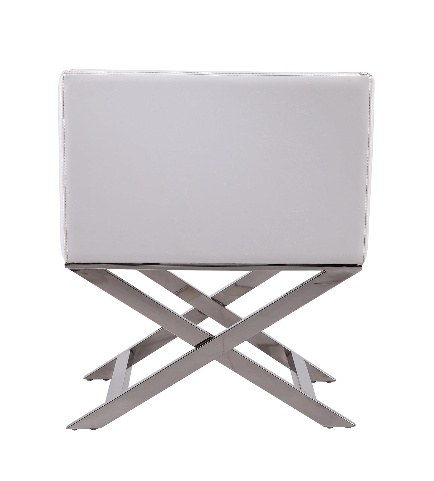 Hollywood Lounge Accent Chair in White and Polished Chrome (set of 2) - Ornate Home