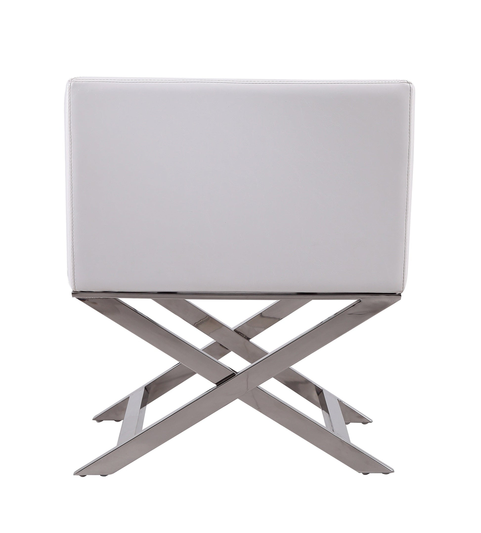 Hollywood Lounge Accent Chair in White and Polished Chrome (set of 2) - Ornate Home