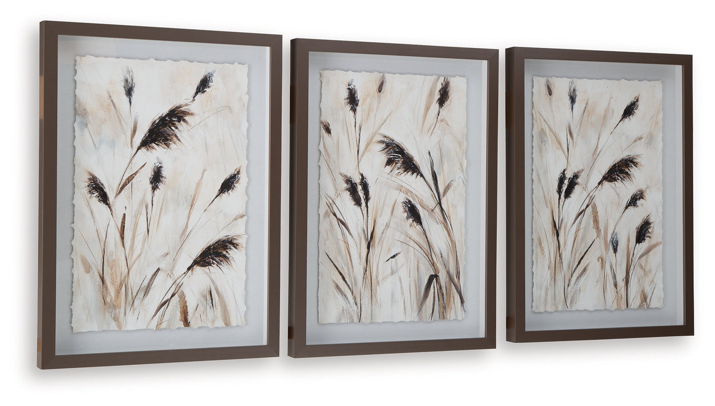 Honslow Brown/Black/White Wall Art Set (Set of 3)- Viva Furn