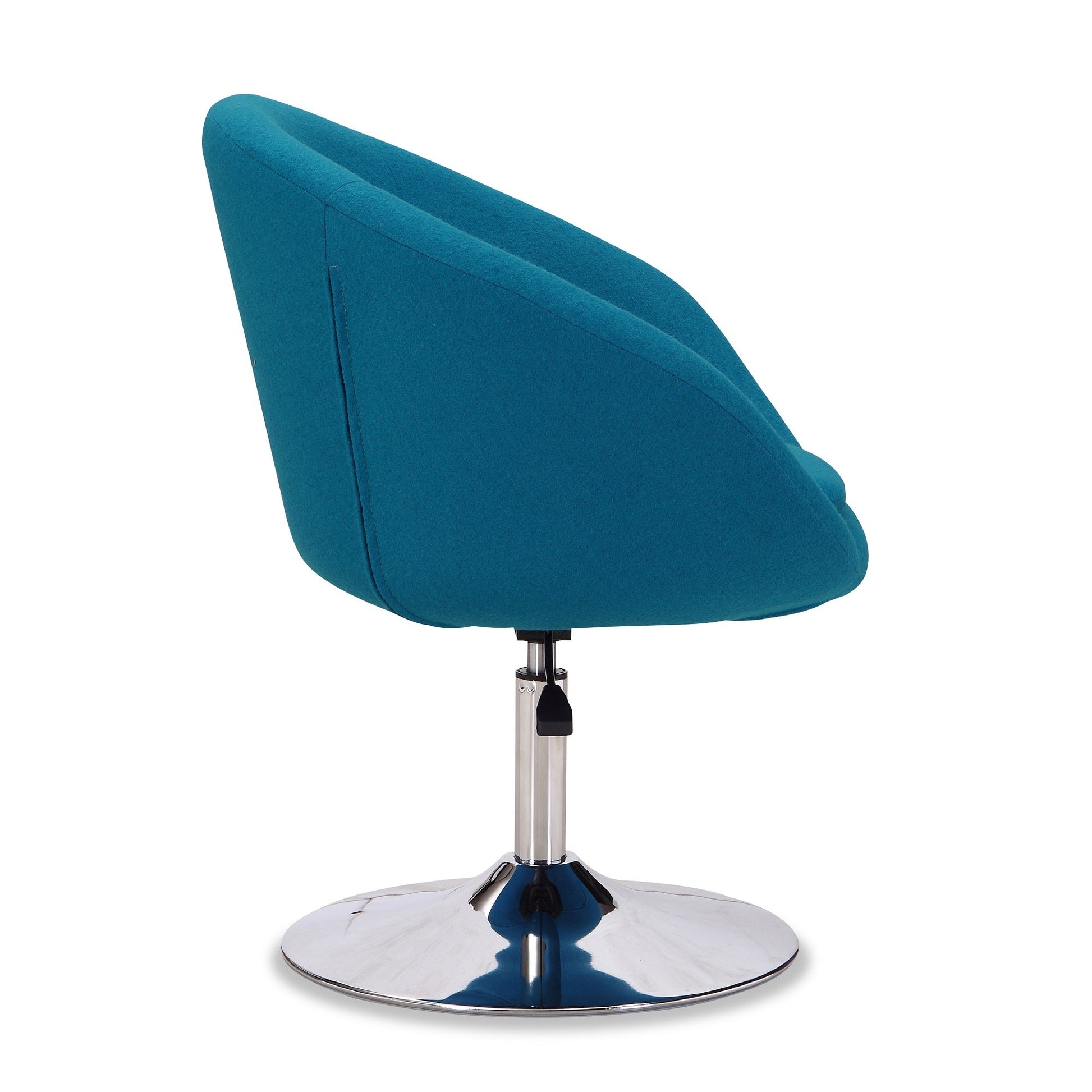 Hopper Swivel Adjustable Height Chair in Blue and Polished Chrome (set of 2) - Ornate Home
