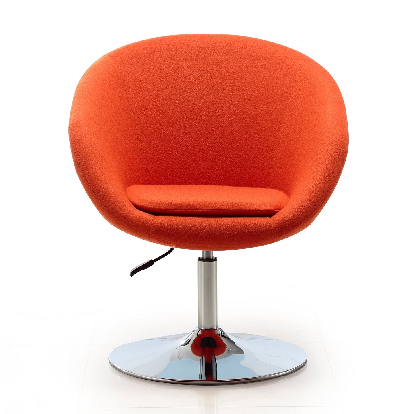 Hopper Swivel Adjustable Height Chair in Orange and Polished Chrome (Set of 2) - Ornate Home