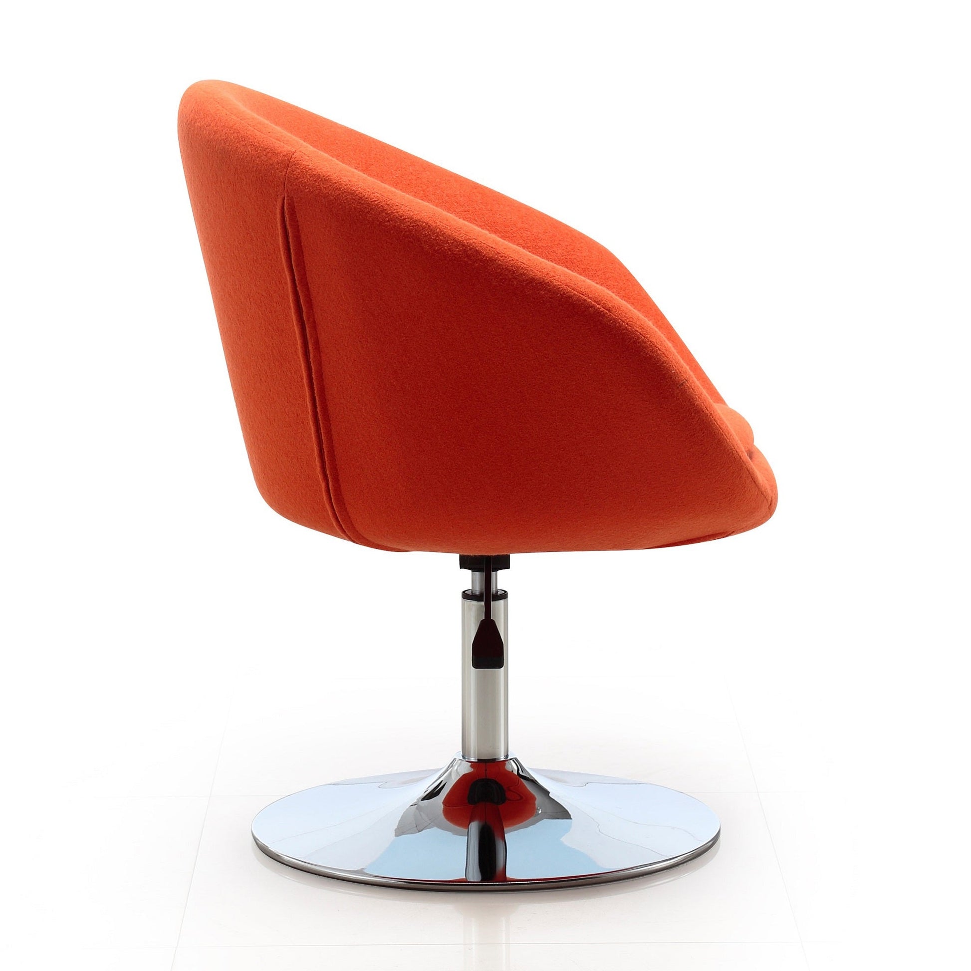 Hopper Swivel Adjustable Height Chair in Orange and Polished Chrome (Set of 2) - Ornate Home