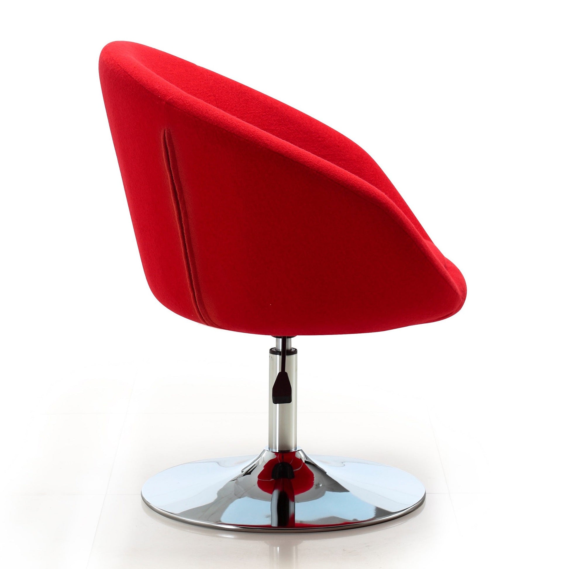 Hopper Swivel Adjustable Height Chair in Red and Polished Chrome - Ornate Home
