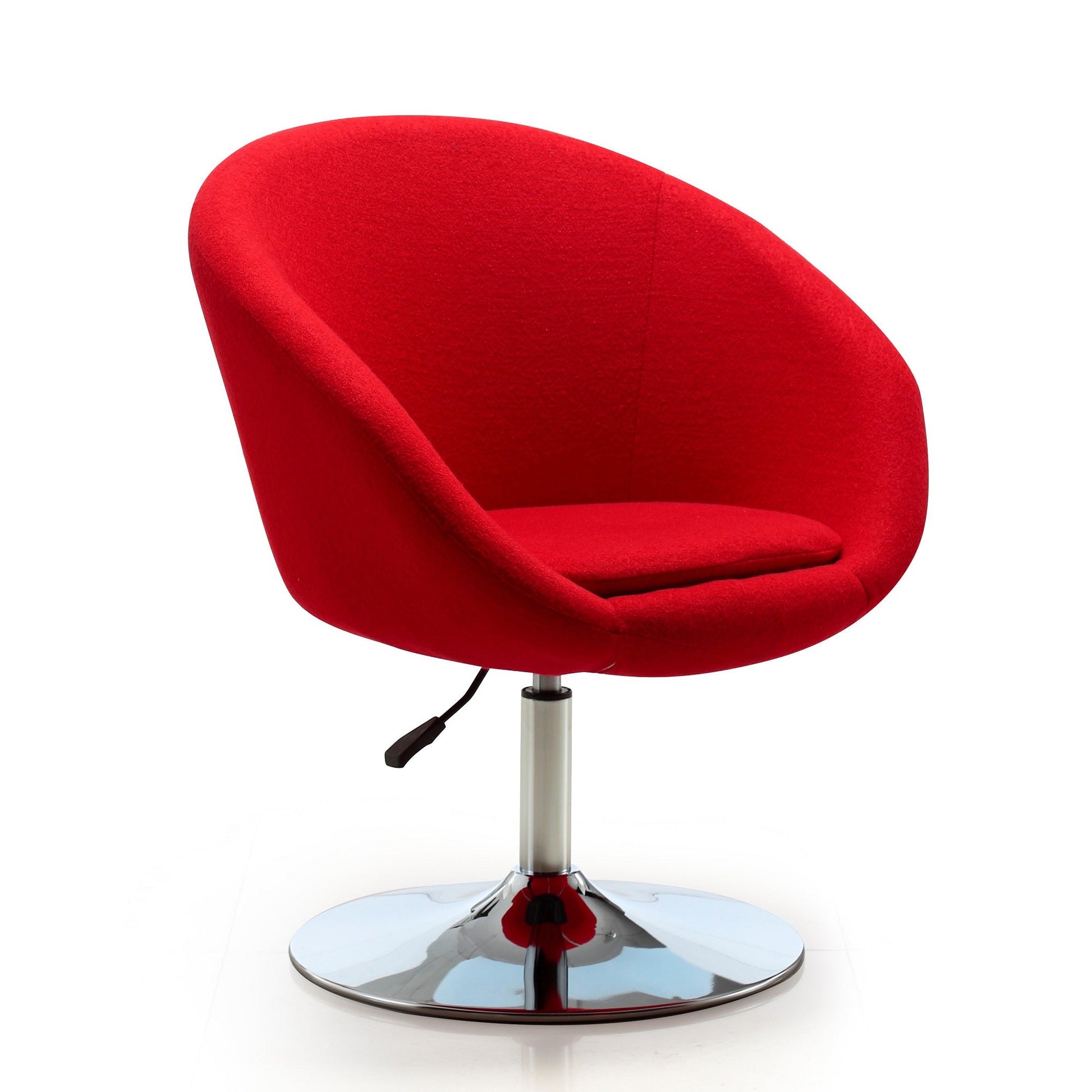 Hopper Swivel Adjustable Height Chair in Red and Polished Chrome (set of 2) - Ornate Home