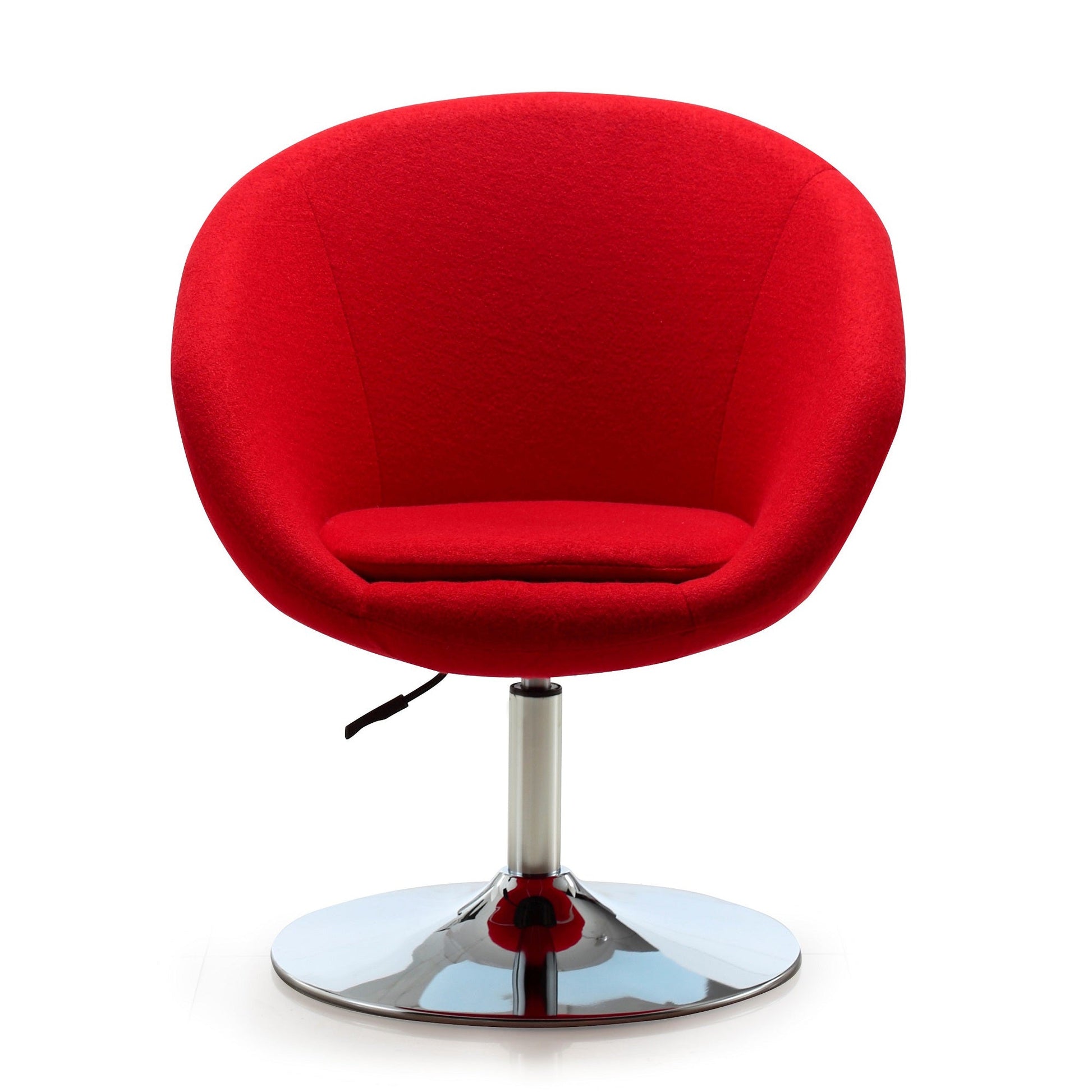 Hopper Swivel Adjustable Height Chair in Red and Polished Chrome (set of 2) - Ornate Home