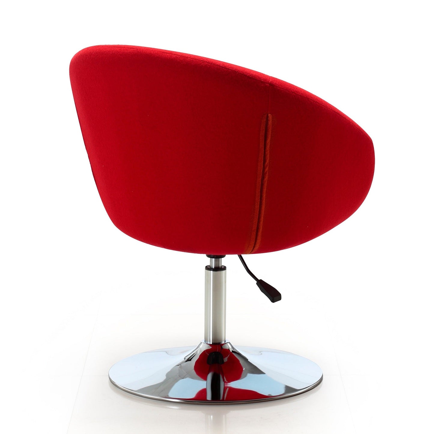 Hopper Swivel Adjustable Height Chair in Red and Polished Chrome (set of 2) - Ornate Home