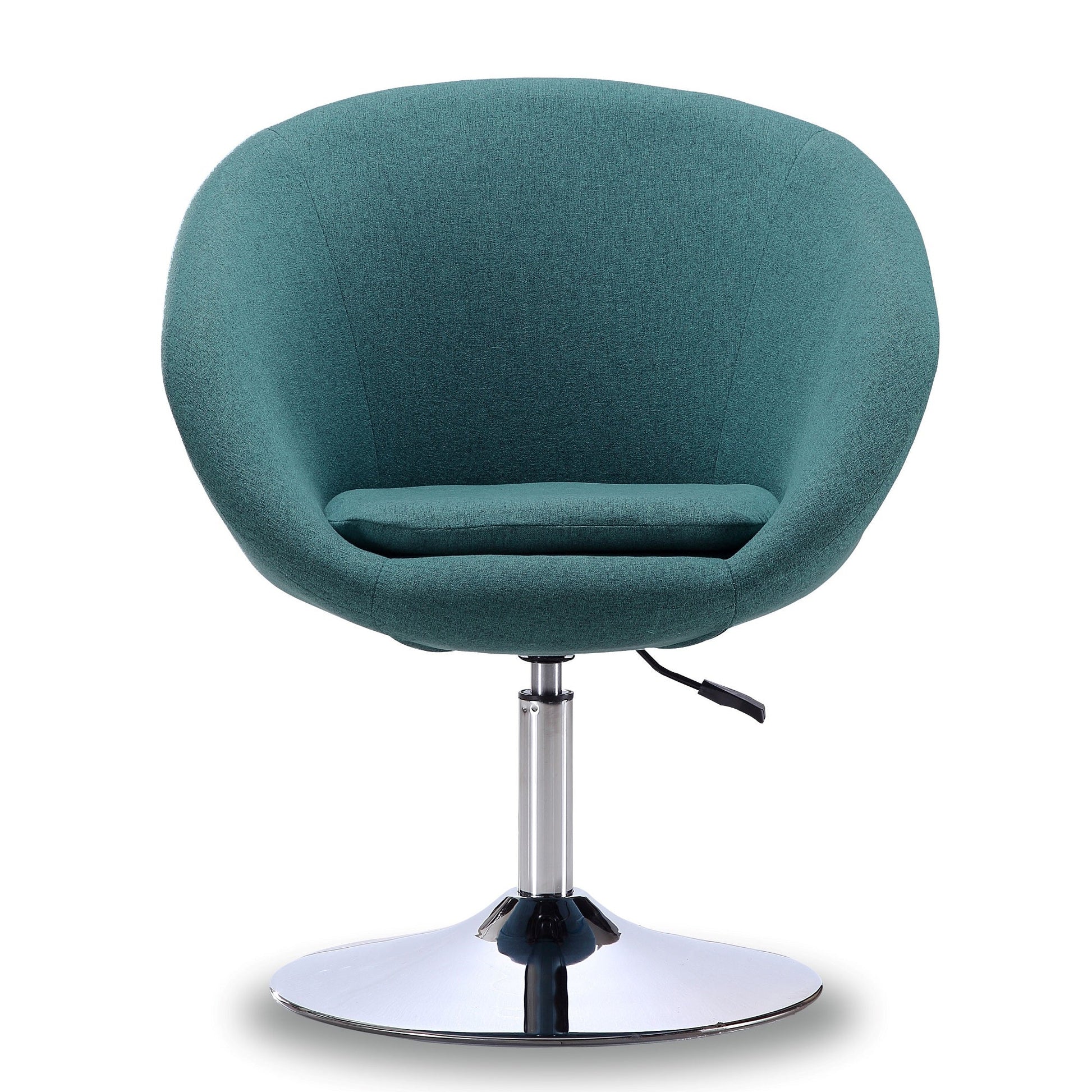 Hopper Swivel Adjustable Height Chair in Sky Blue and Polished Chrome - Ornate Home