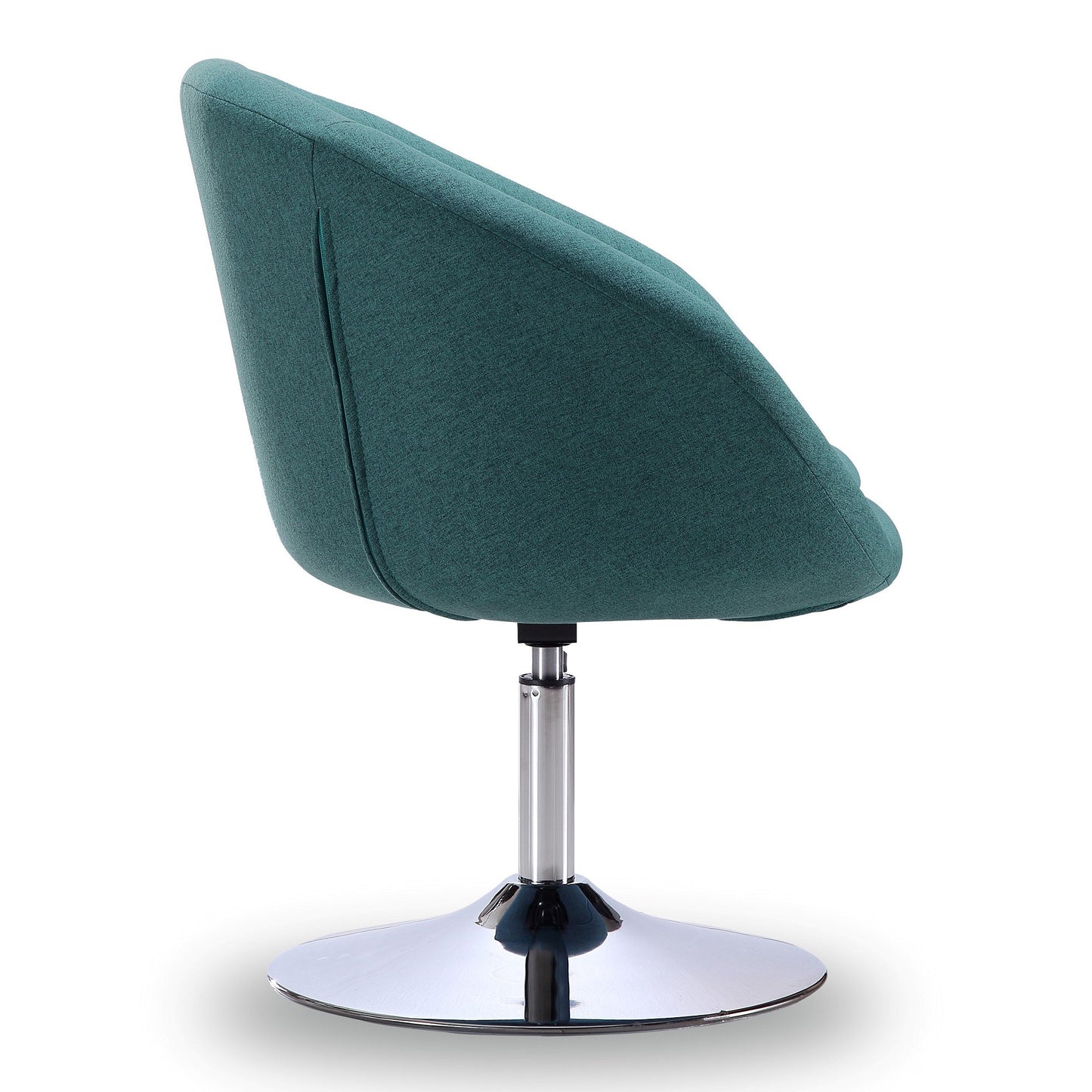 Hopper Swivel Adjustable Height Chair in Sky Blue and Polished Chrome - Ornate Home