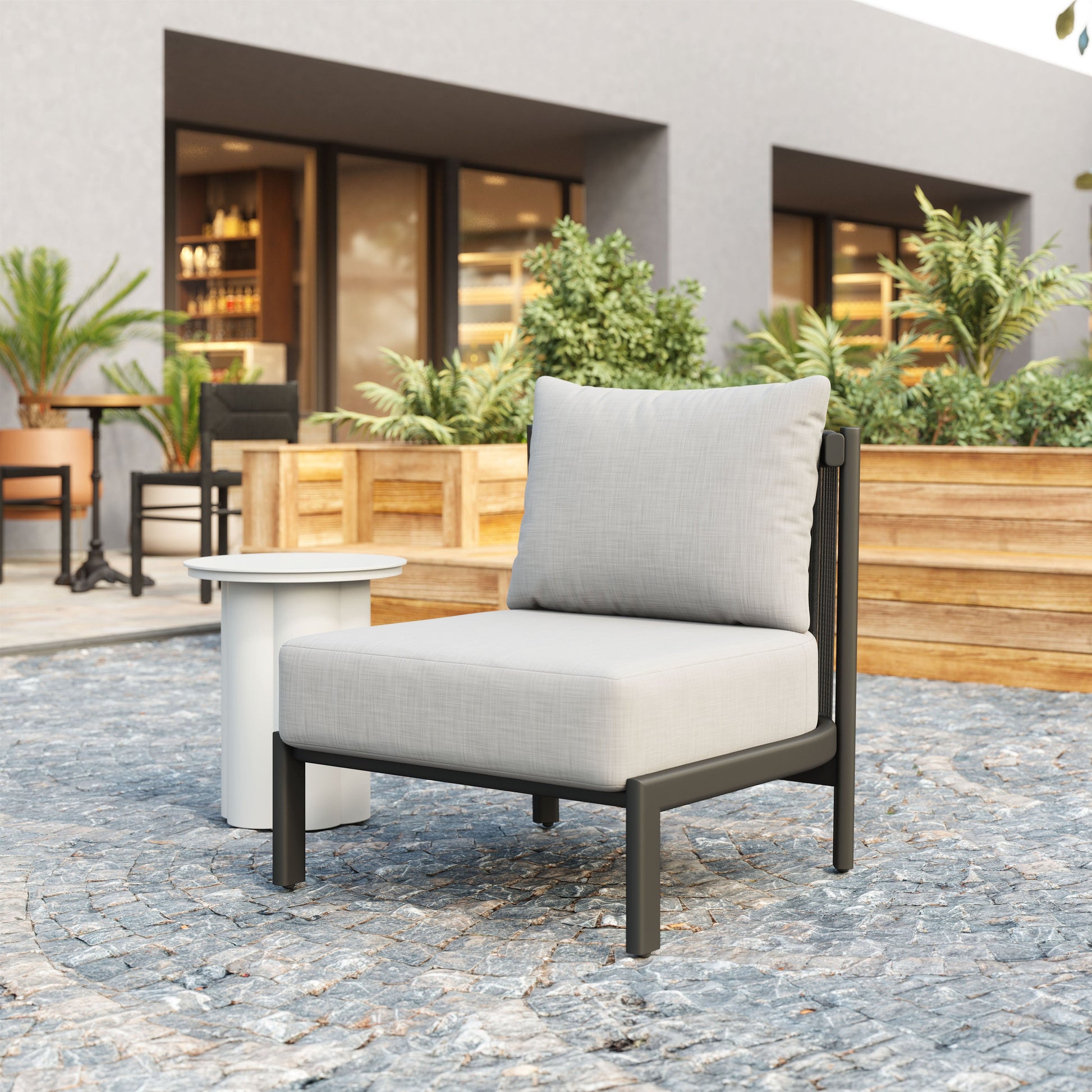 Horizon Gray Outdoor Accent Chair - Ornate Home