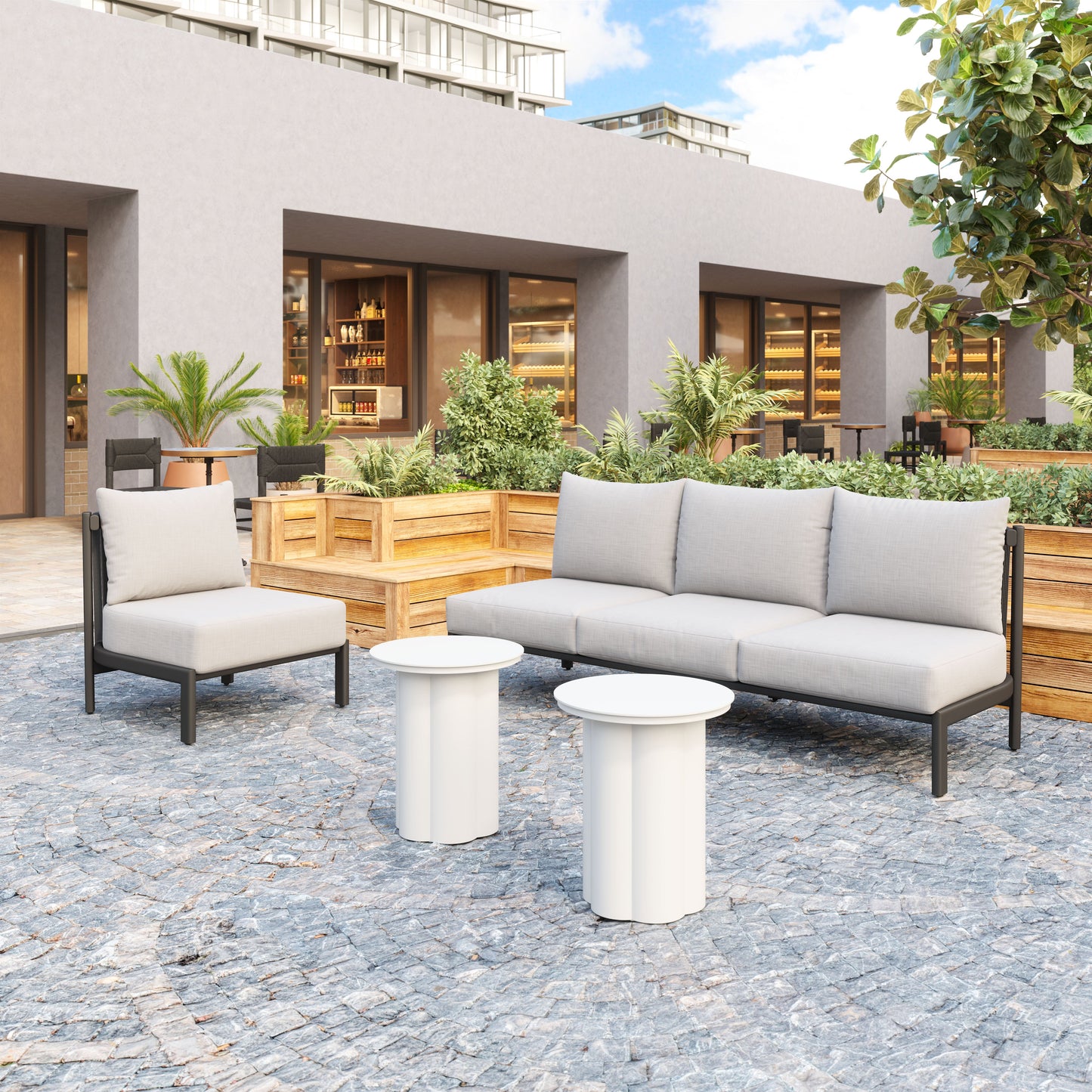 Horizon Gray Outdoor Accent Chair - Ornate Home