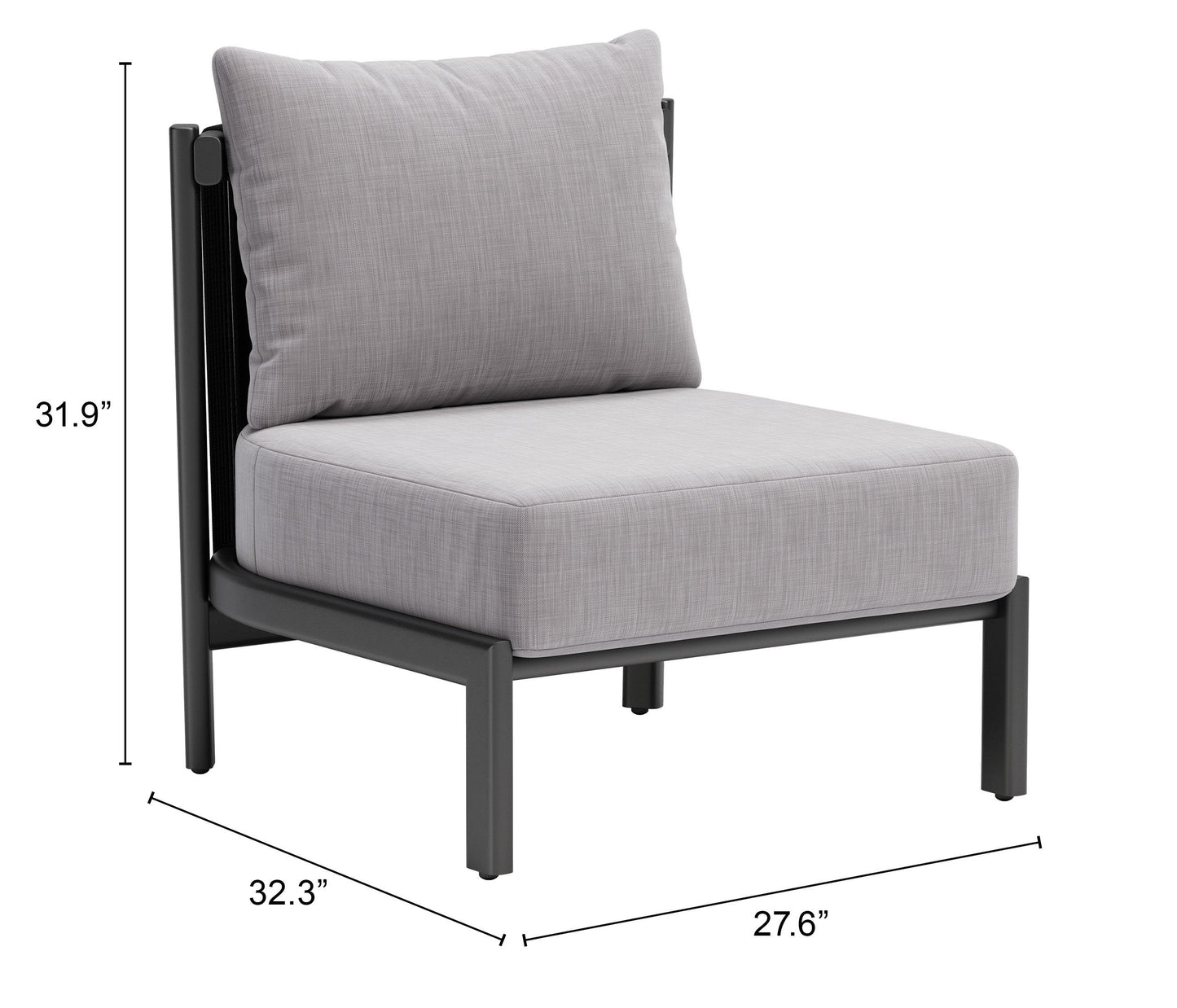 Horizon Gray Outdoor Accent Chair - Ornate Home