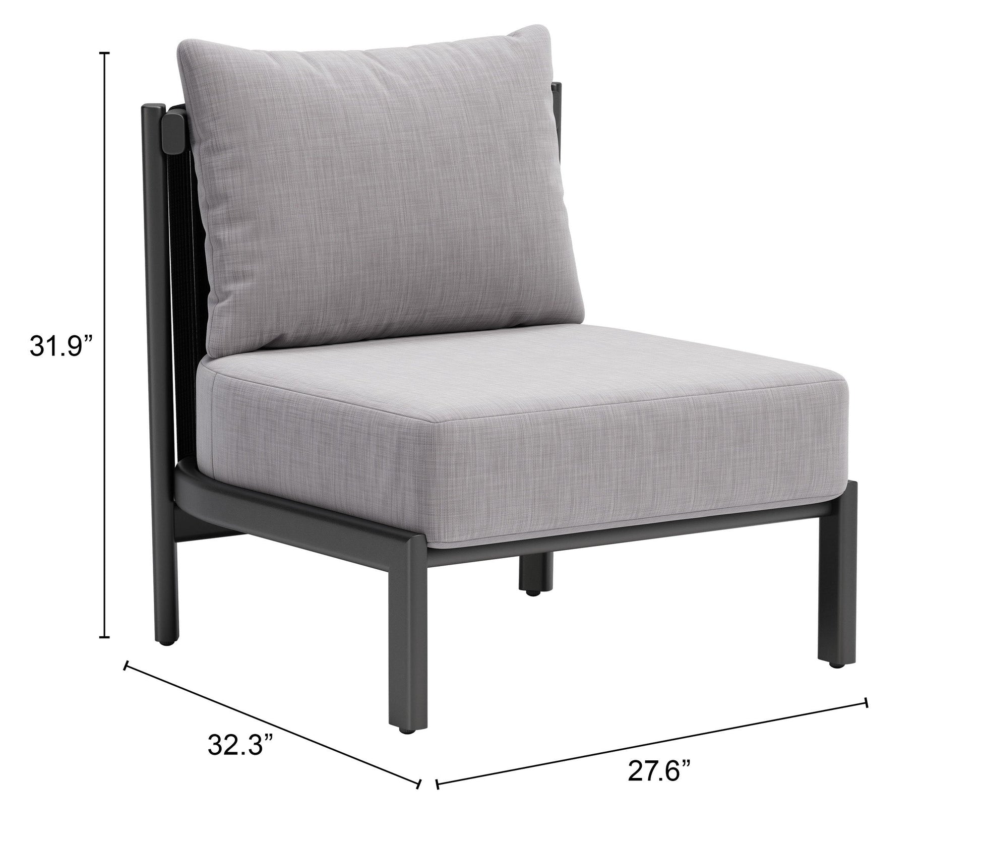 Horizon Gray Outdoor Accent Chair - Ornate Home