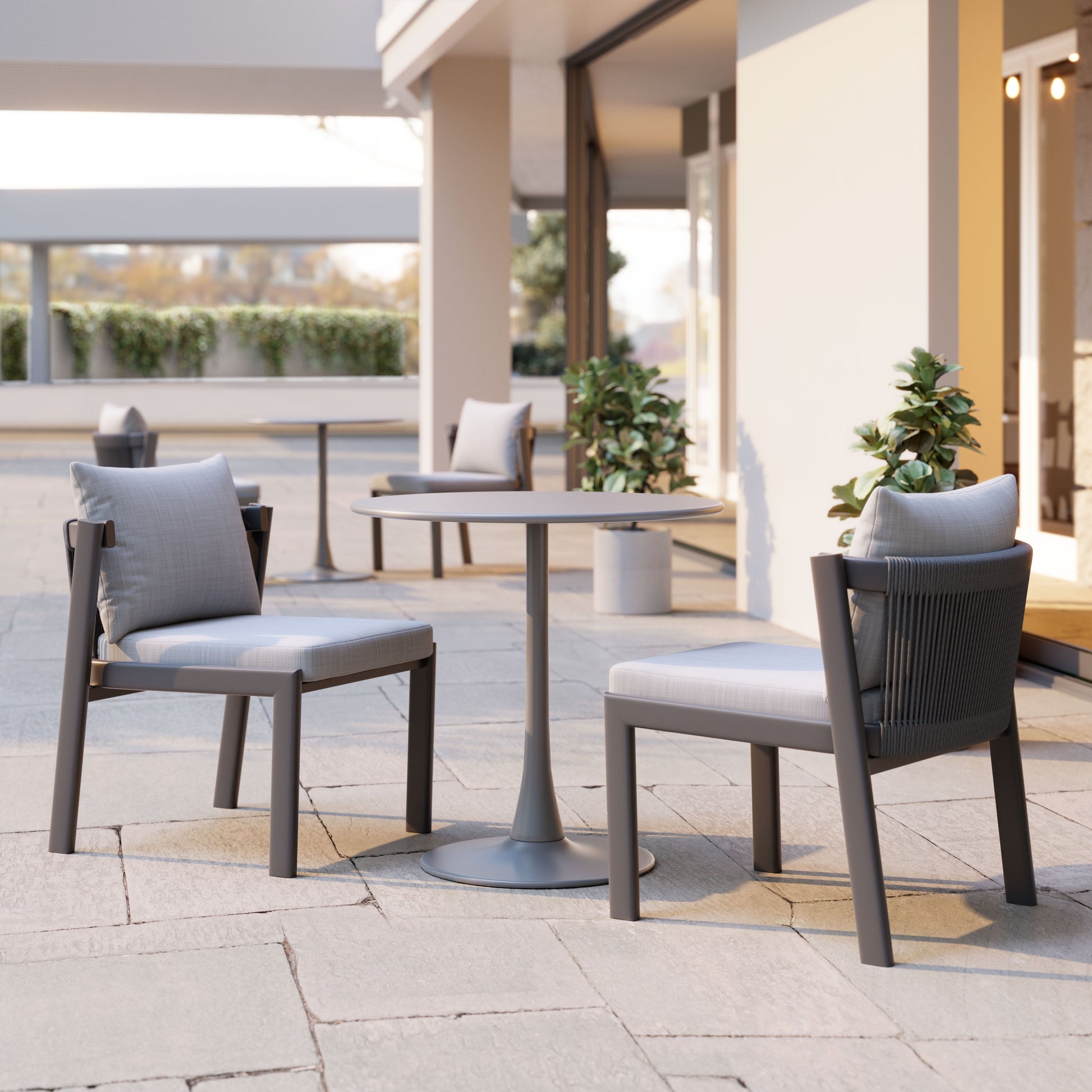 Horizon Gray Outdoor Dining Chair (Set of 2) - Ornate Home