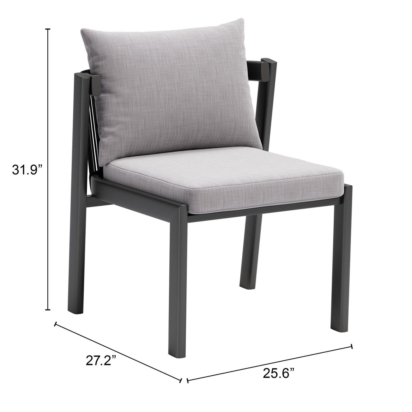 Horizon Gray Outdoor Dining Chair (Set of 2) - Ornate Home