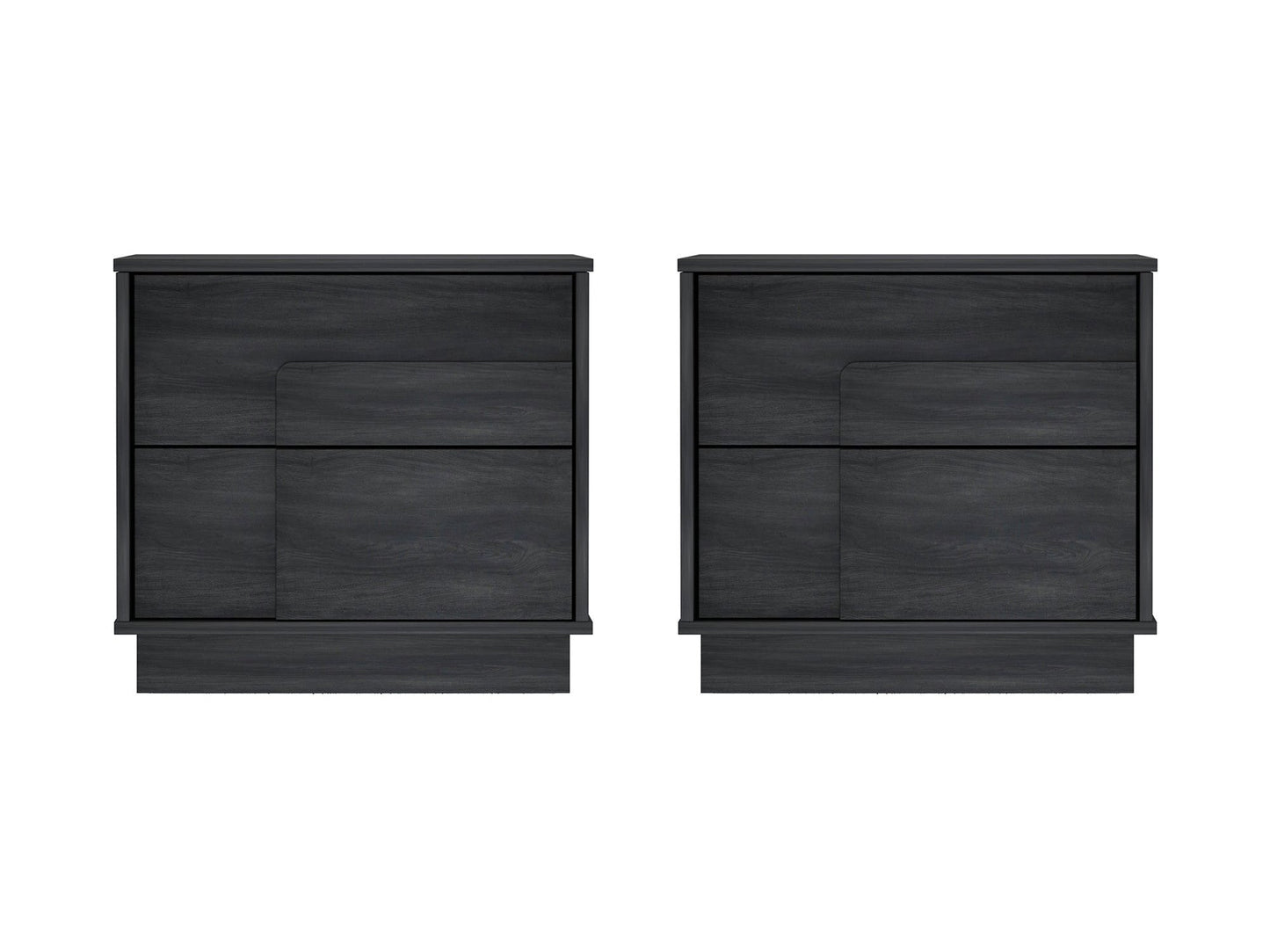 Horizon Nightstand in Charcoal Grey (set of 2) - Ornate Home