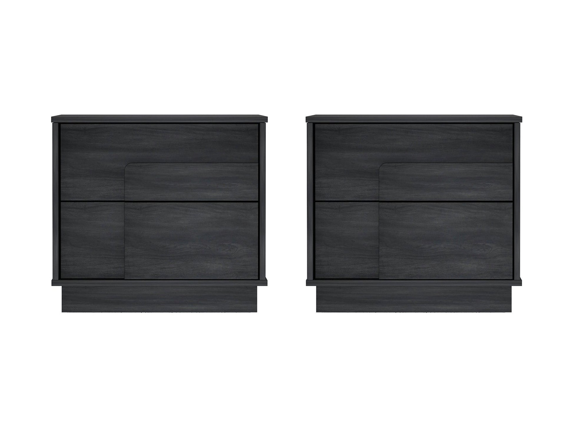 Horizon Nightstand in Charcoal Grey (set of 2) - Ornate Home