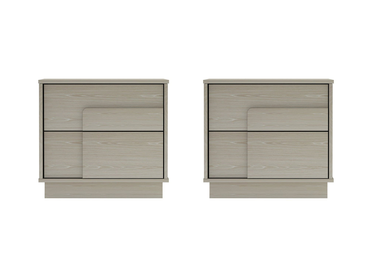Horizon Nightstand in Whitewashed Oak (set of 2) - Ornate Home