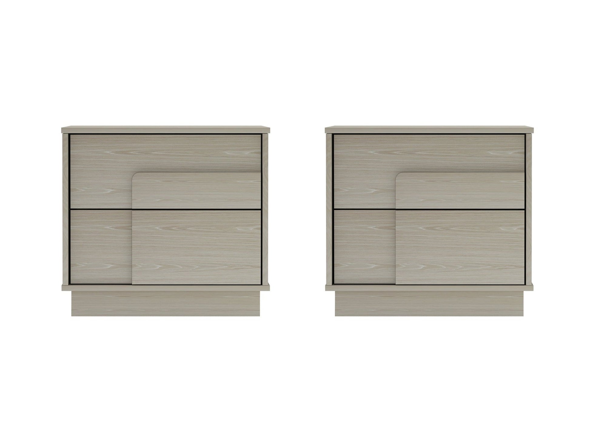 Horizon Nightstand in Whitewashed Oak (set of 2) - Ornate Home