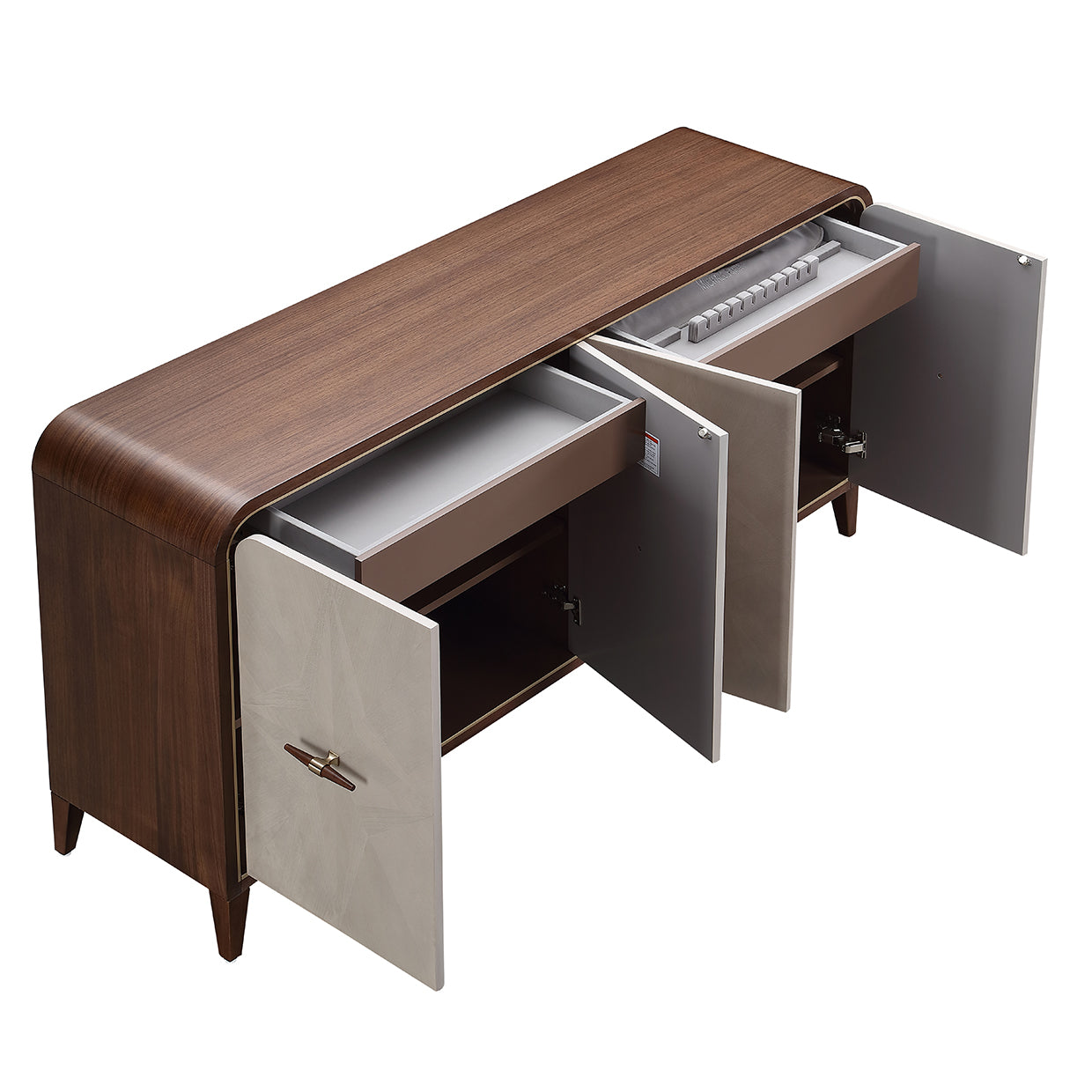 Houston Walnut Sideboard with Mirror - Ornate Home