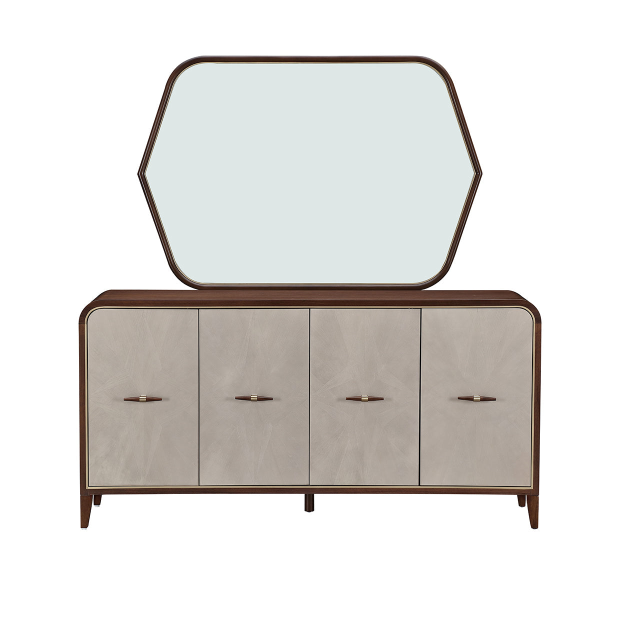 Houston Walnut Sideboard with Mirror - Ornate Home