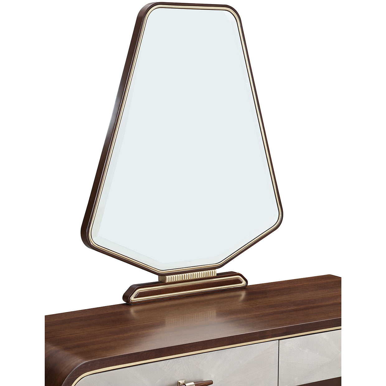 Houston Walnut Vanity Table with Mirror - Ornate Home