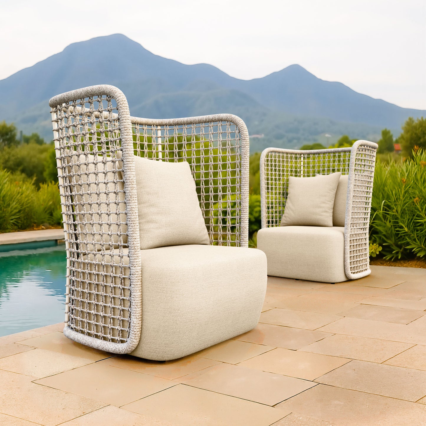 Hudu Beige Outdoor Accent Chair - Ornate Home