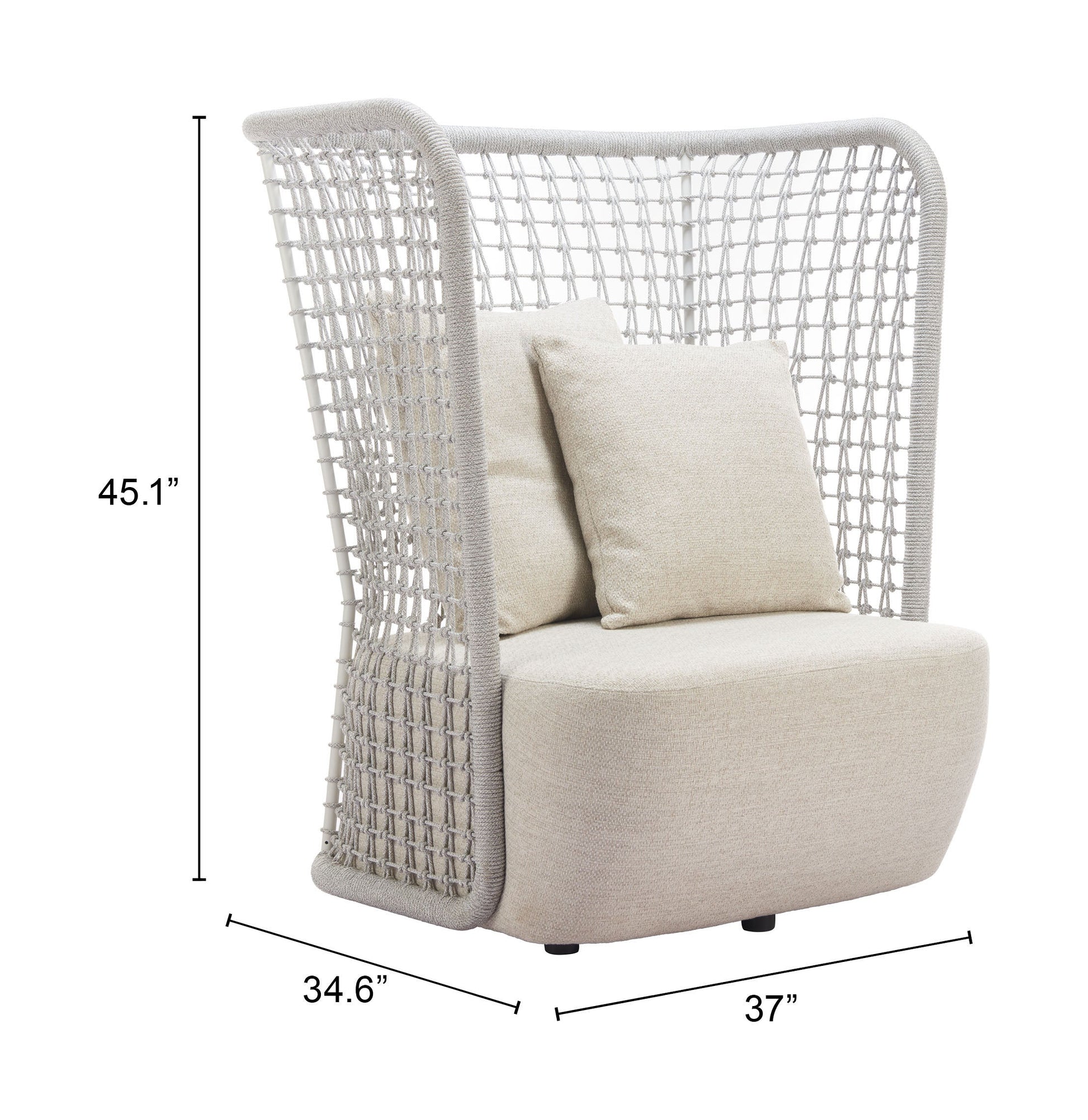 Hudu Beige Outdoor Accent Chair - Ornate Home