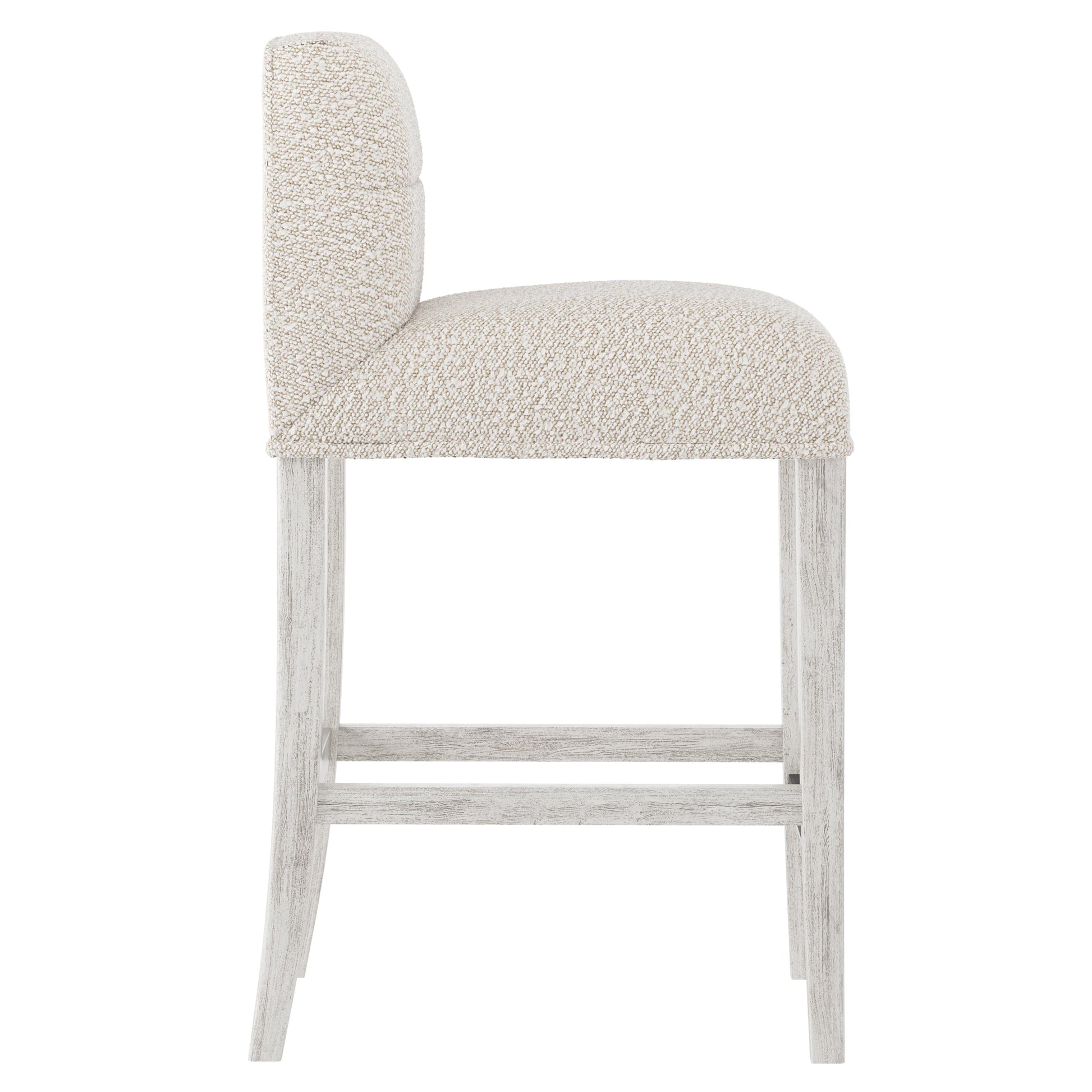 Hyde Glacier White/White/Cream Fabric Bar Stool - Ornate Home