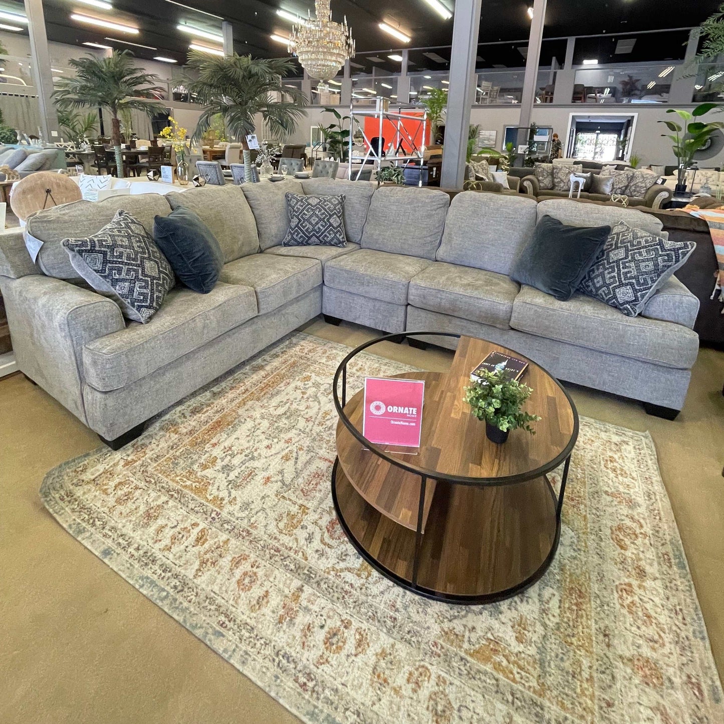 Bovarian Stone 3pc Sectional L Shape Sofa