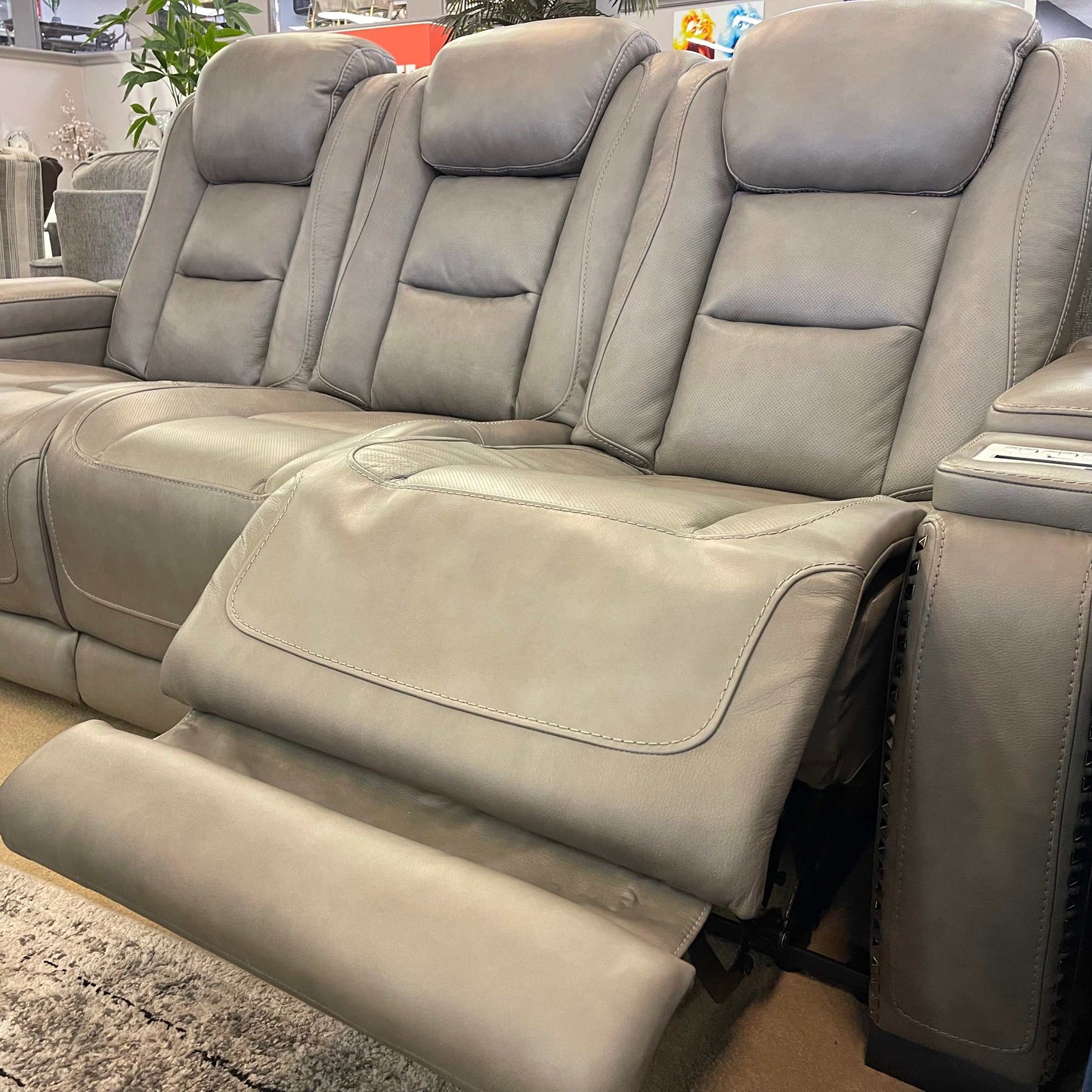 The Man-Den Gray Power Reclining Sofa