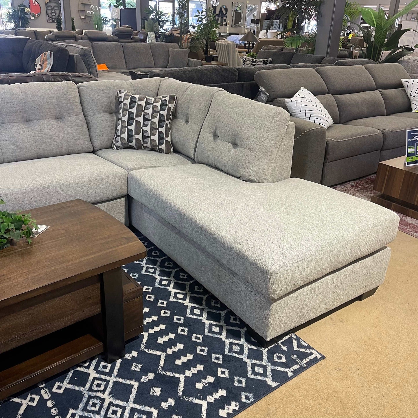 Mahoney Pebble 2pc Sectional Sofa w/ RAF Chaise