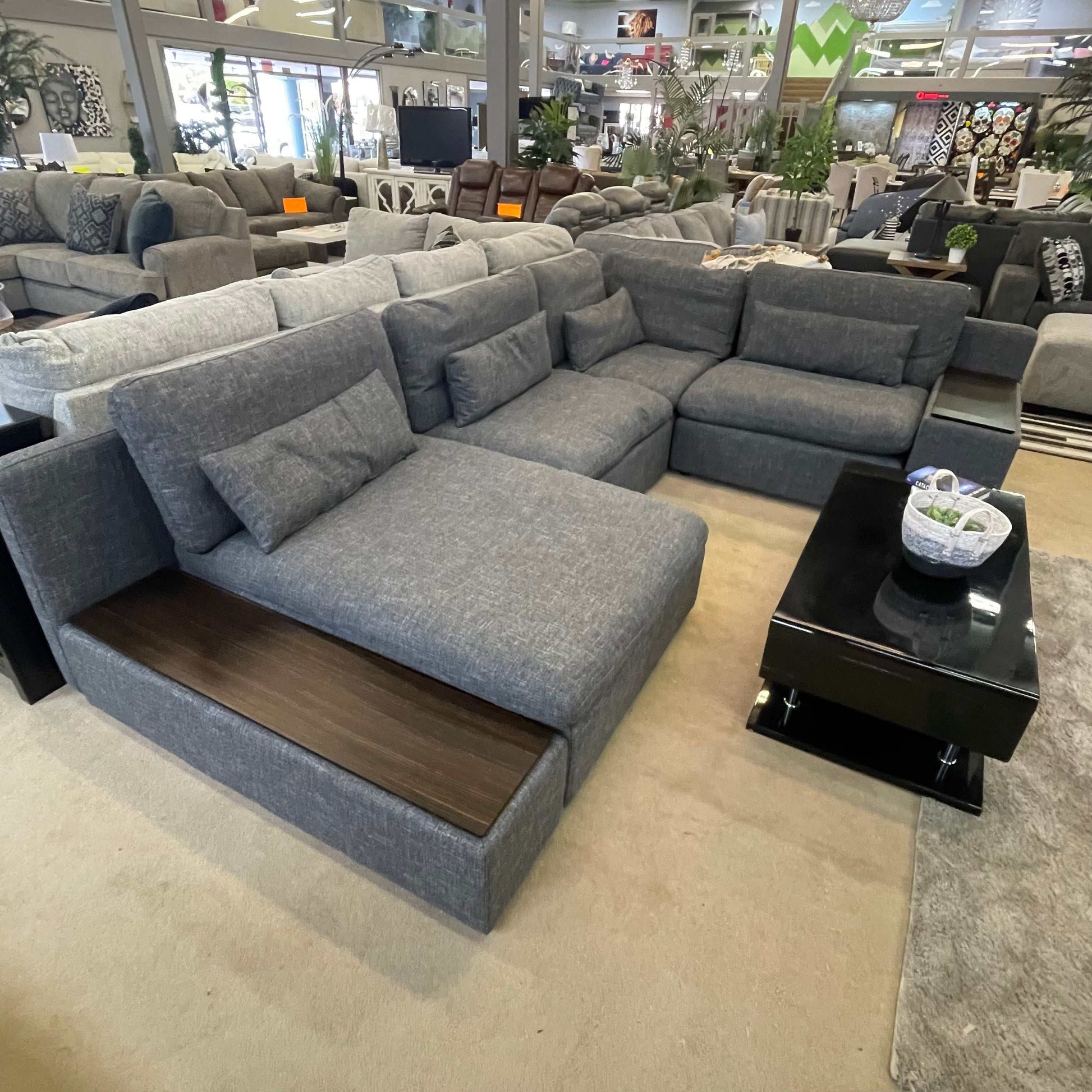 Divani Casa Paseo Charcoal Modular Sectional / 4pc - Ornate Home