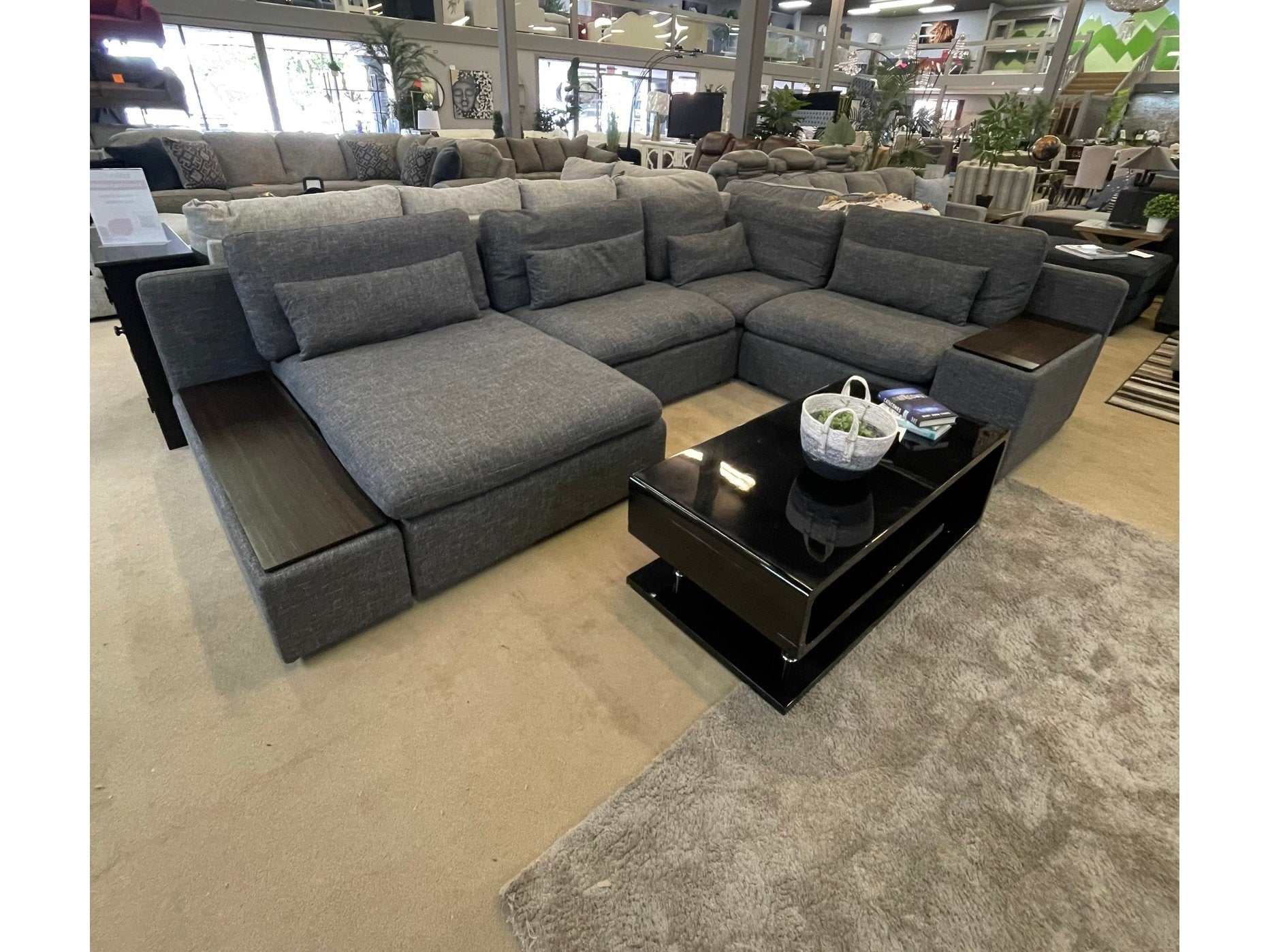 Divani Casa Paseo Charcoal Modular Sectional / 4pc - Ornate Home