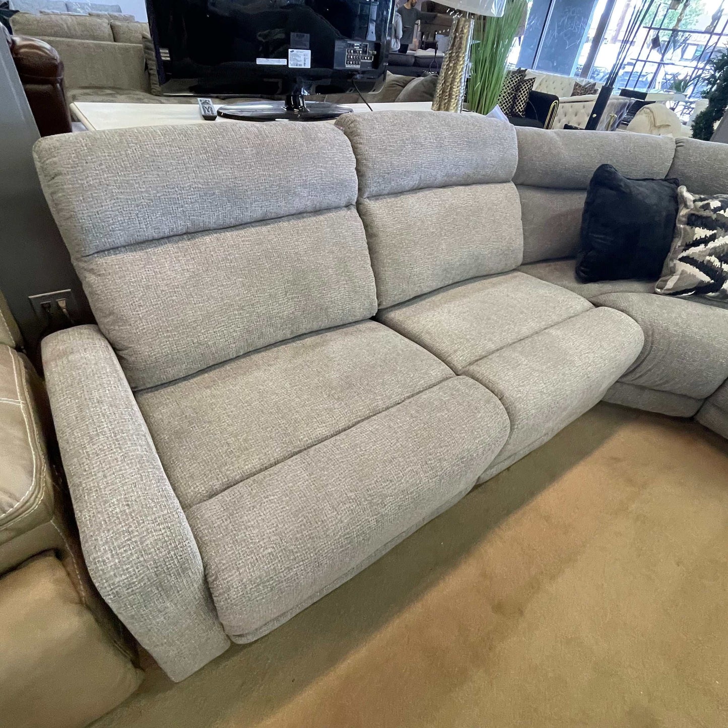 Colleyville Stone 5pc Power Reclining Sectional w/ RAF Chaise