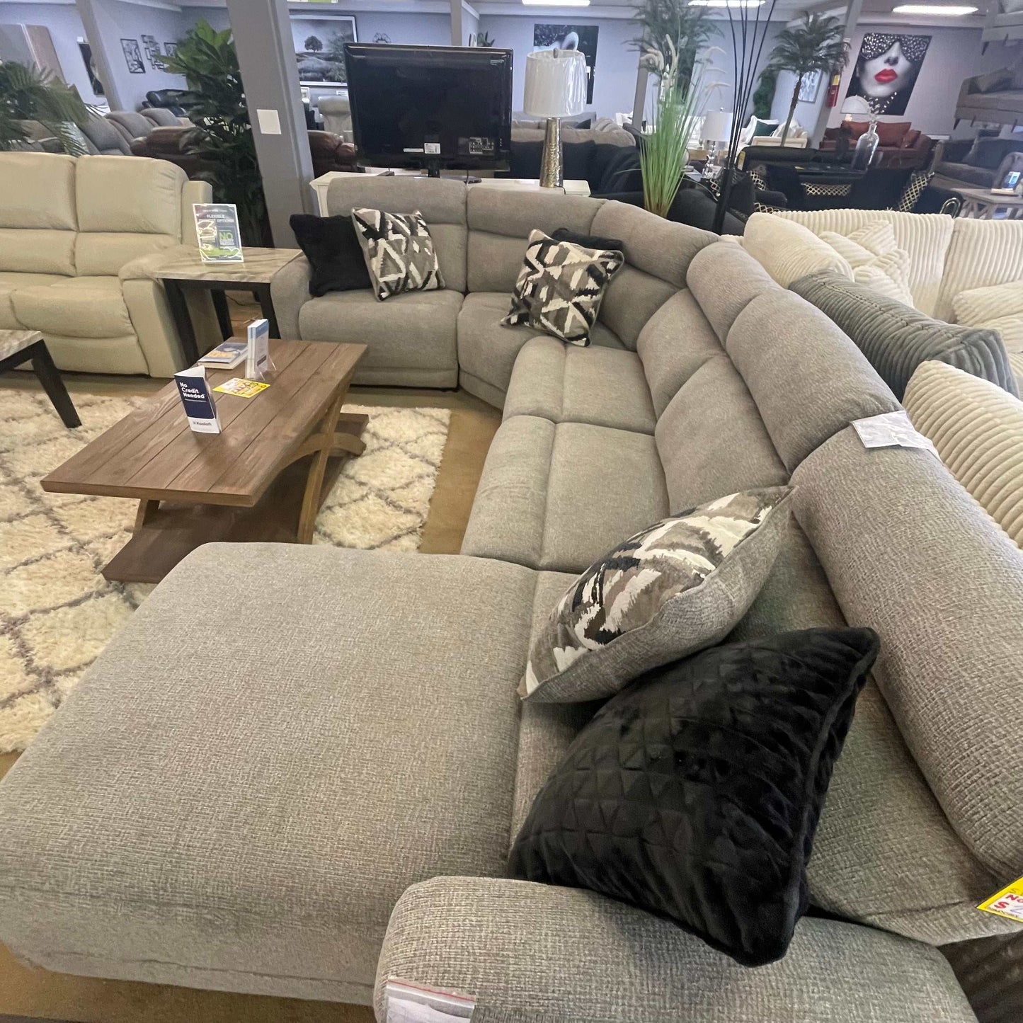 Colleyville Stone 5pc Power Reclining Sectional w/ RAF Chaise