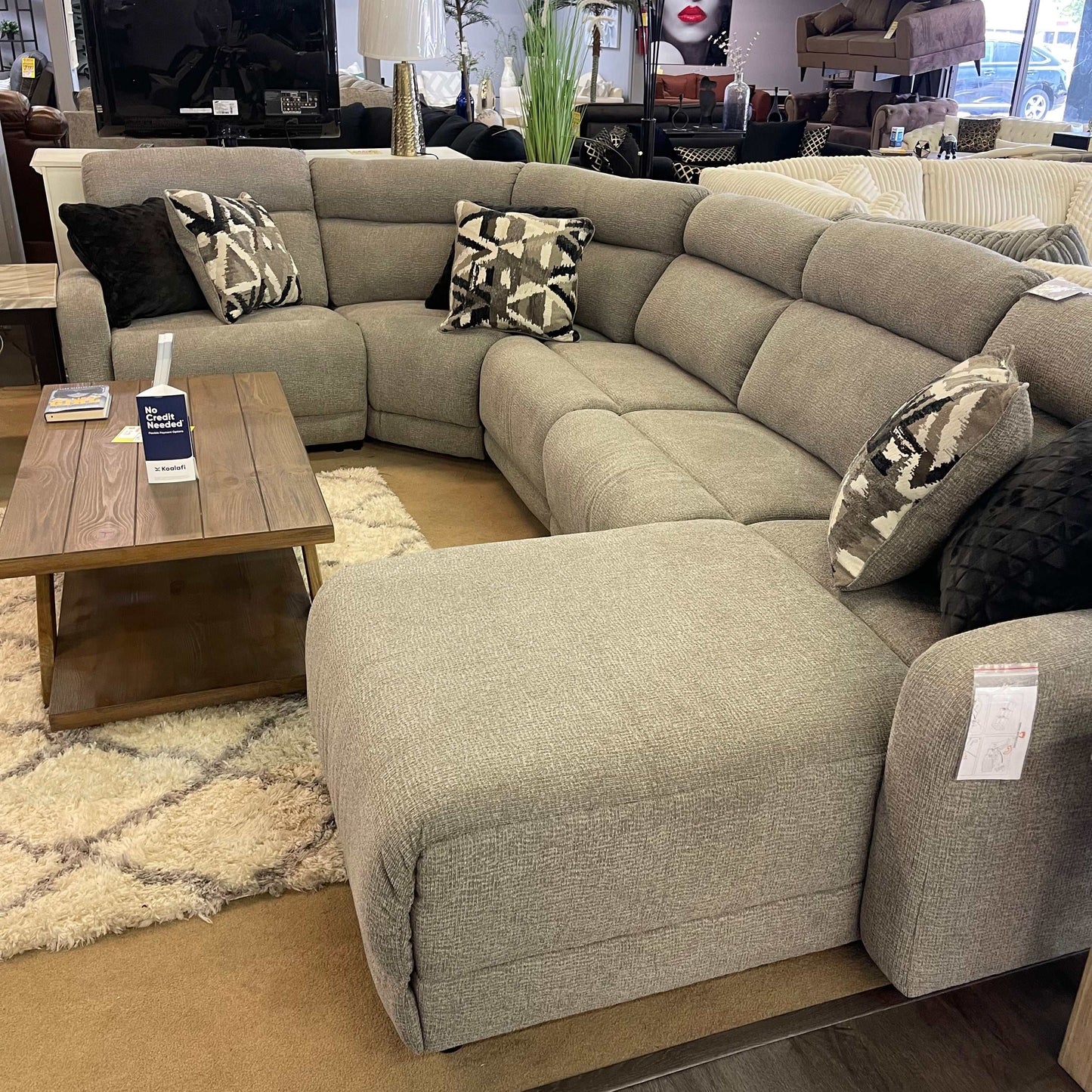 Colleyville Stone 5pc Power Reclining Sectional w/ RAF Chaise