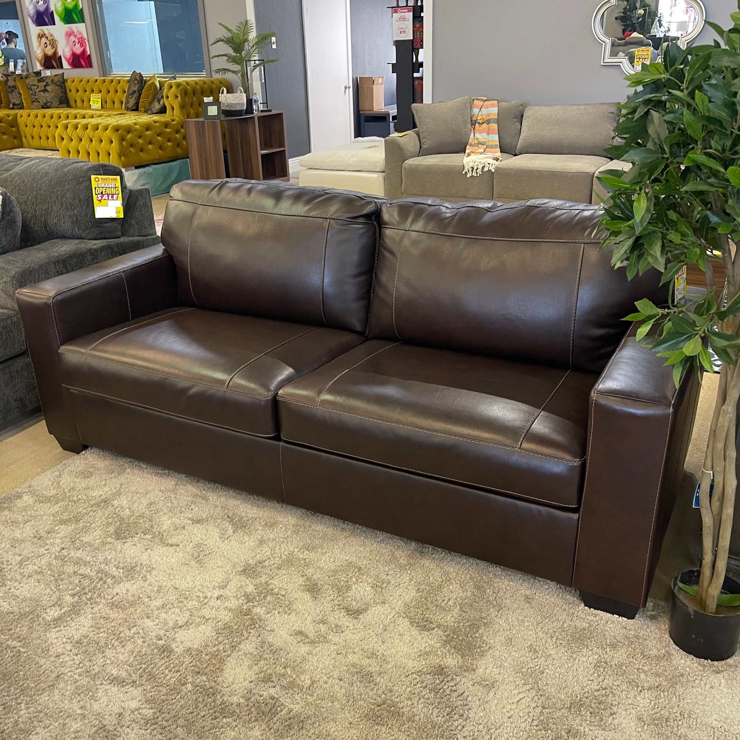 Morelos Chocolate Leather Sofa