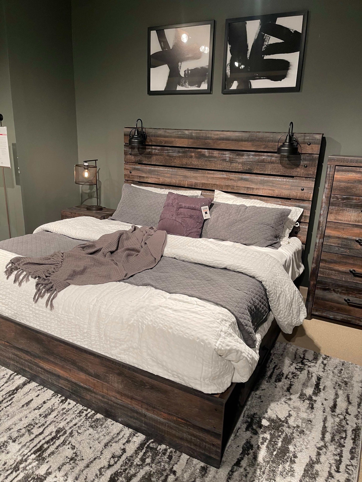 Drystan Multi Tone King Panel Bed