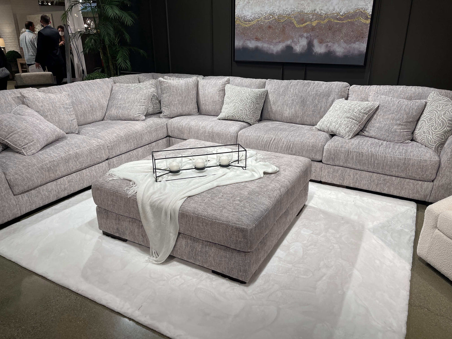 Regent Park Pewter 6pc Corner Sectional