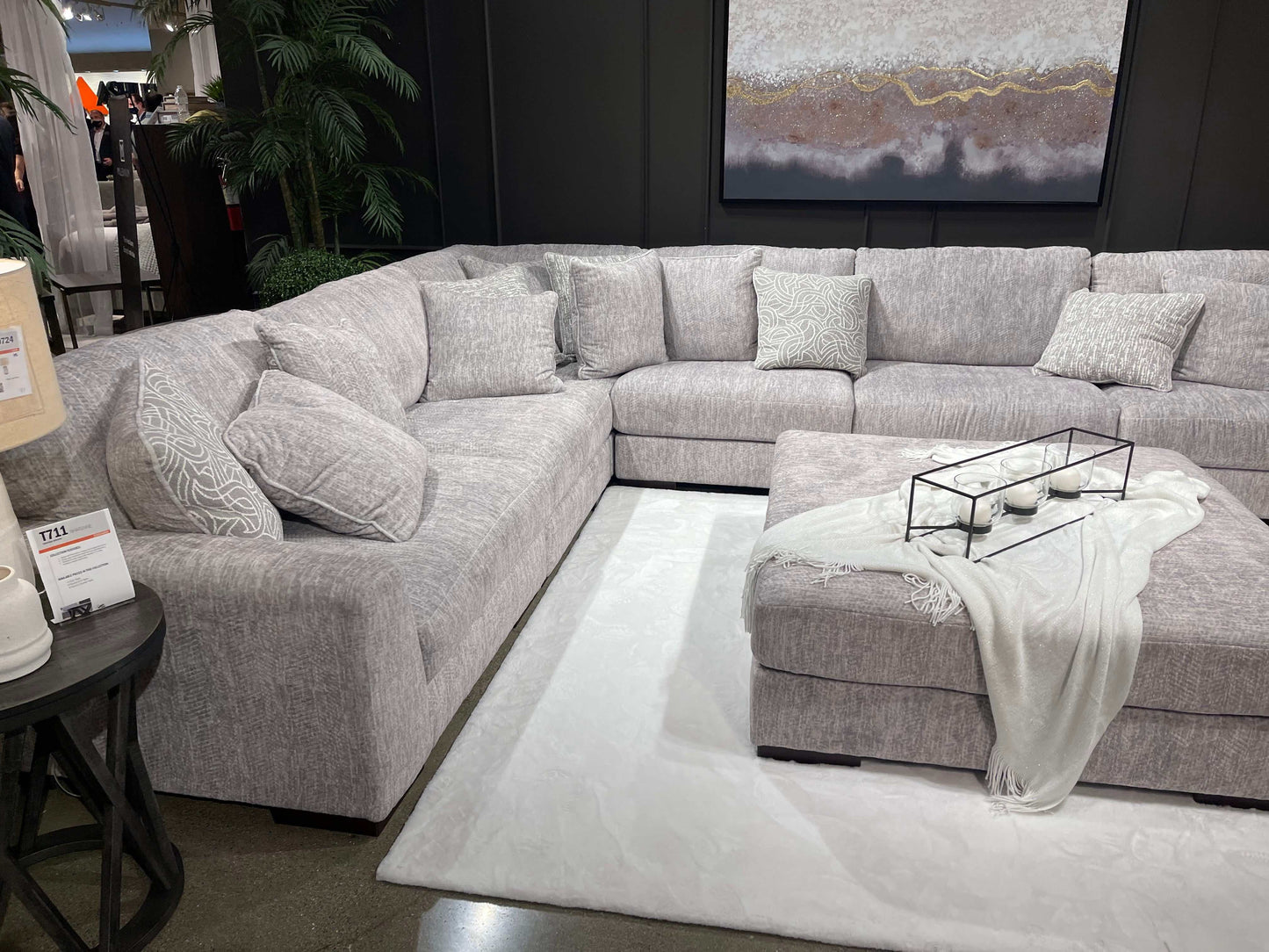 Regent Park Pewter 6pc Corner Sectional