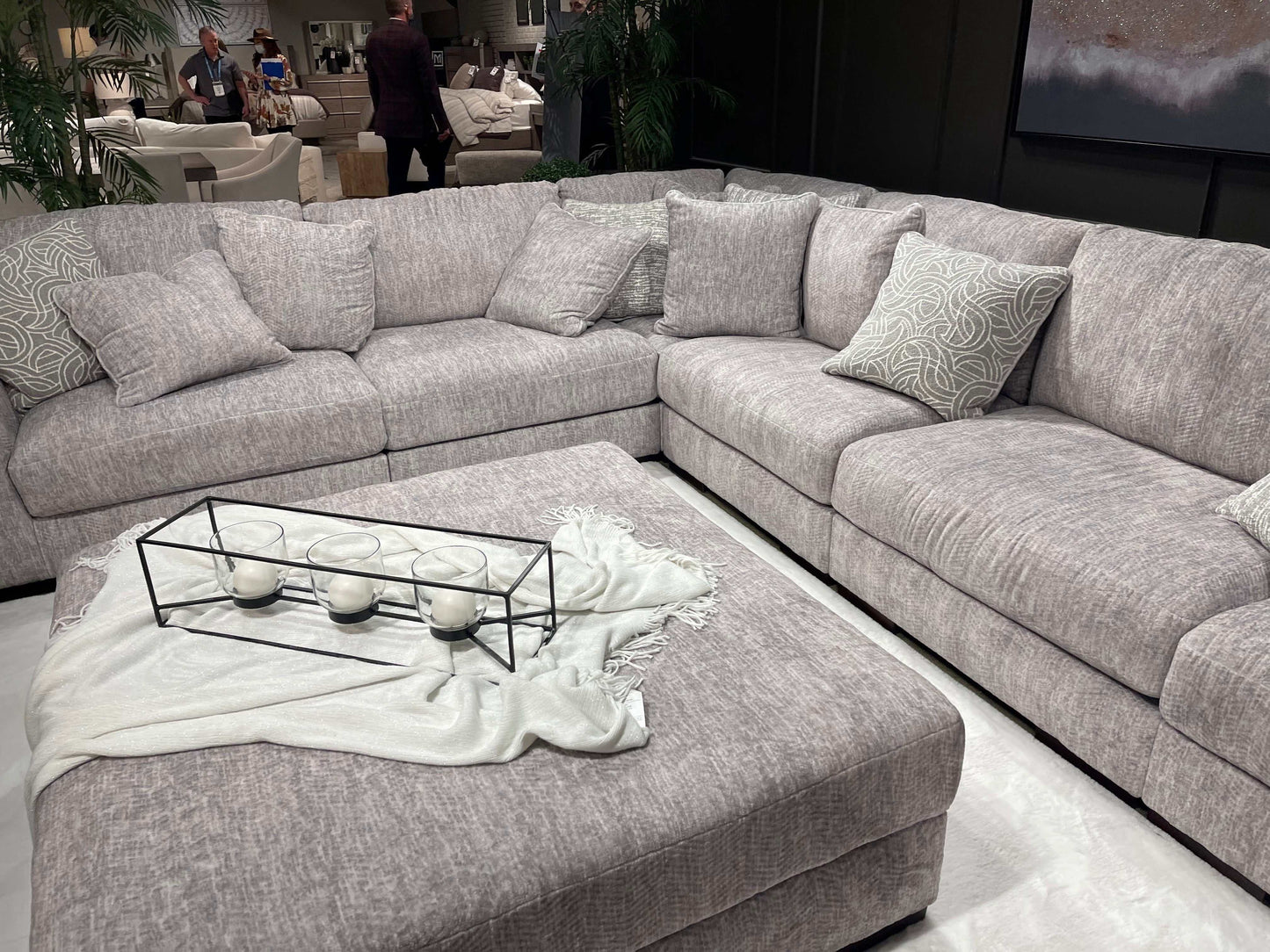 Regent Park Pewter 6pc Corner Sectional