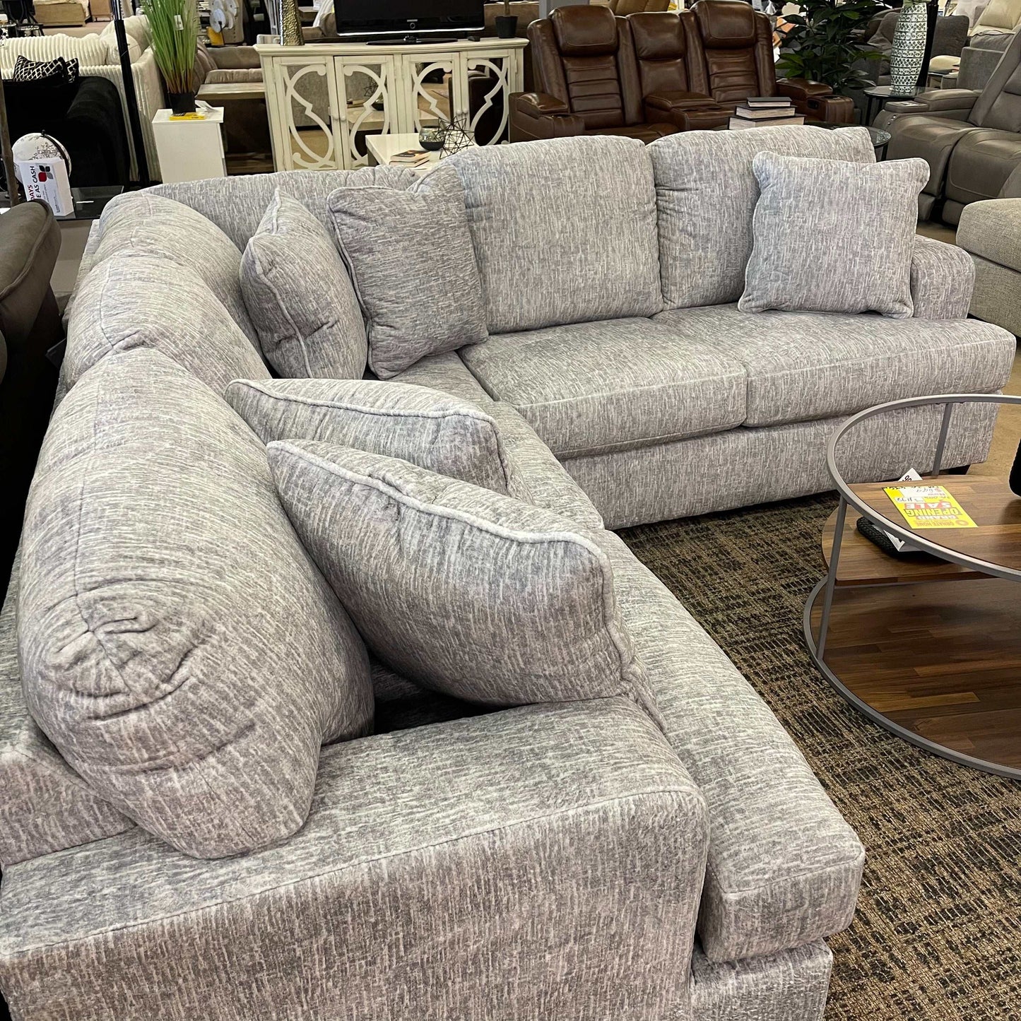 Playwrite Gray 3pc Symmetrical Sectional Sofa