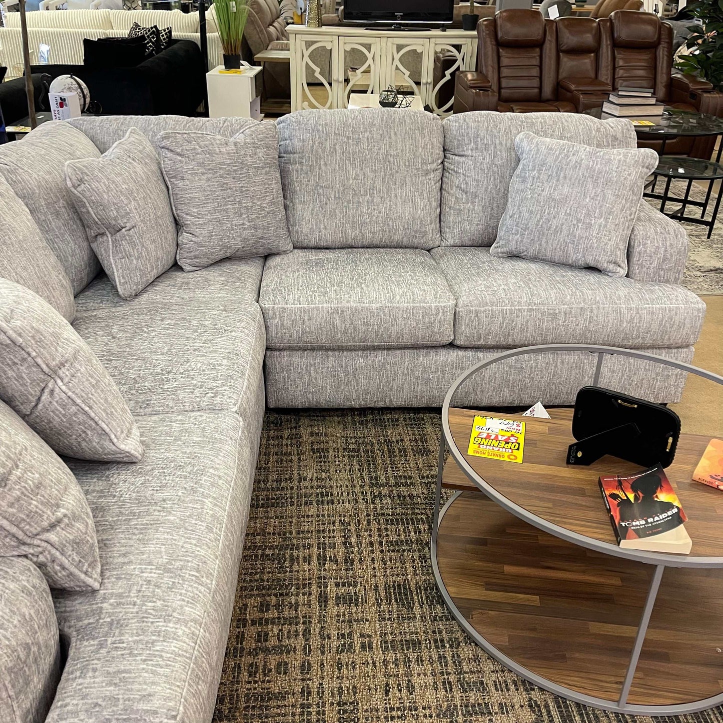 Playwrite Gray 3pc Symmetrical Sectional Sofa