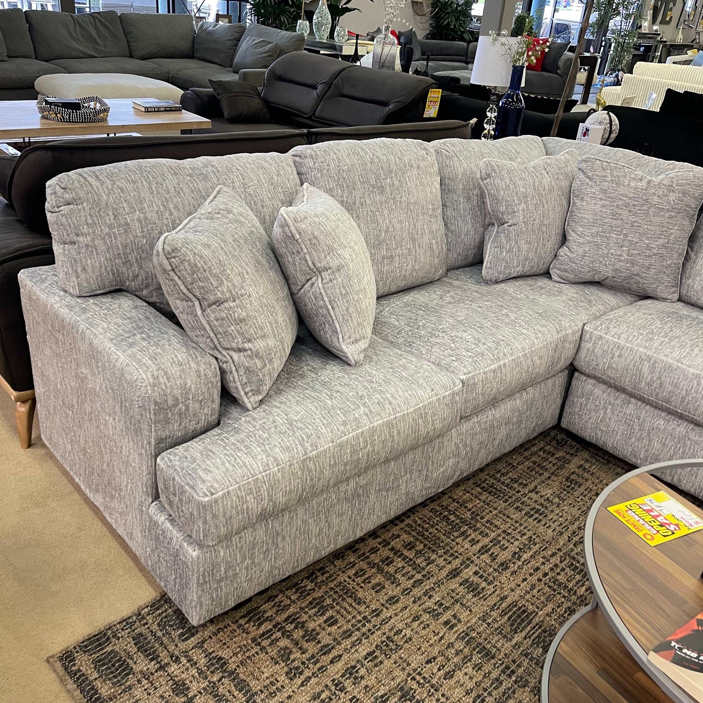 Playwrite Gray 3pc Symmetrical Sectional Sofa