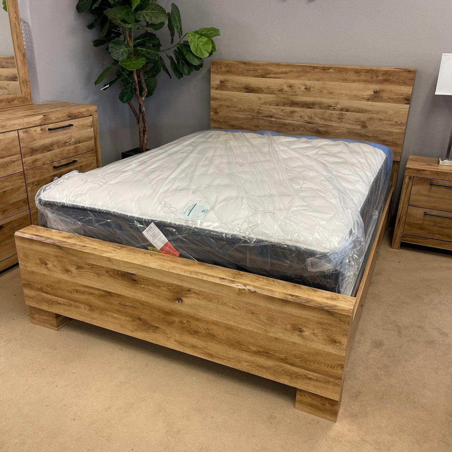 Hyanna Tan Panel Bed