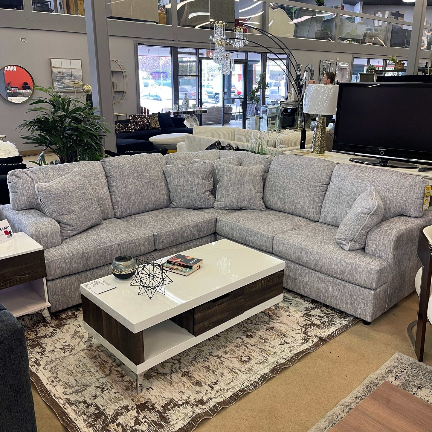 Playwrite Gray 3pc Symmetrical Sectional Sofa