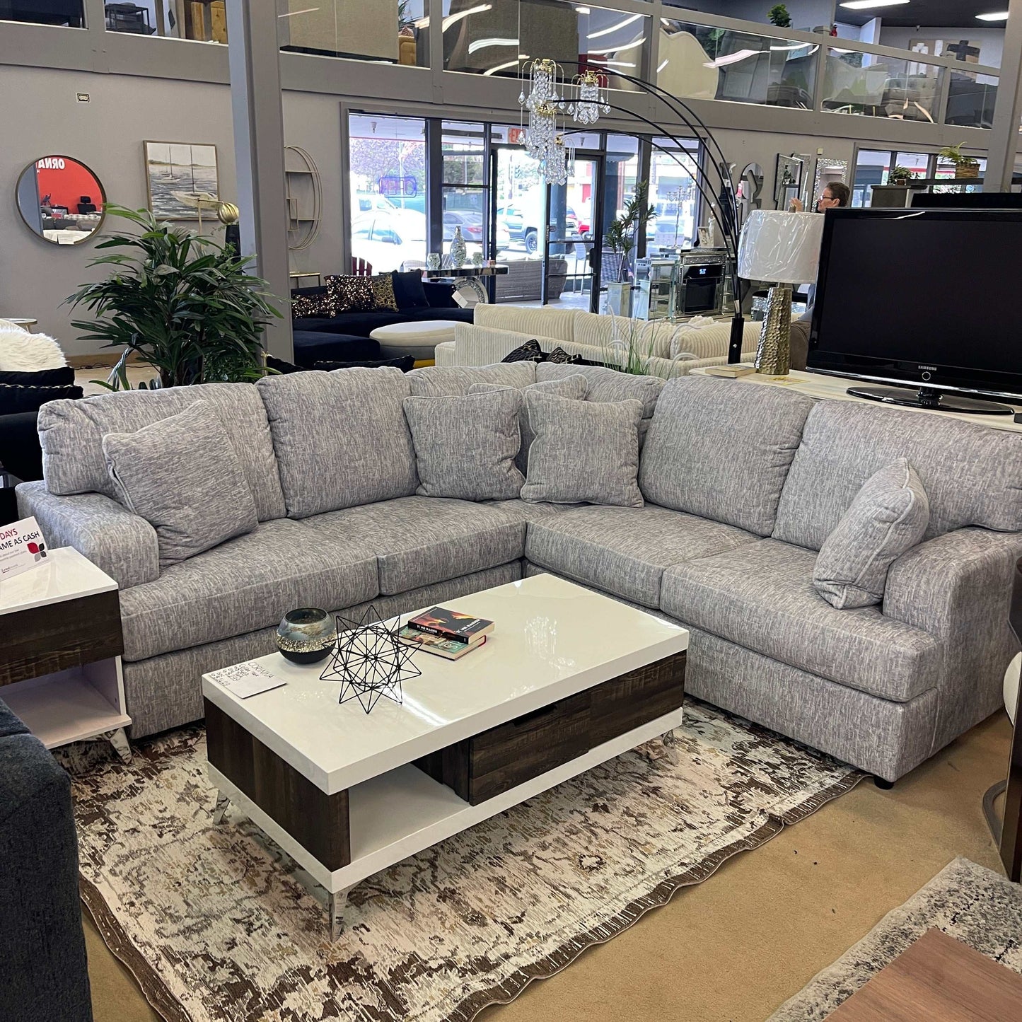 Playwrite Gray 3pc Symmetrical Sectional Sofa