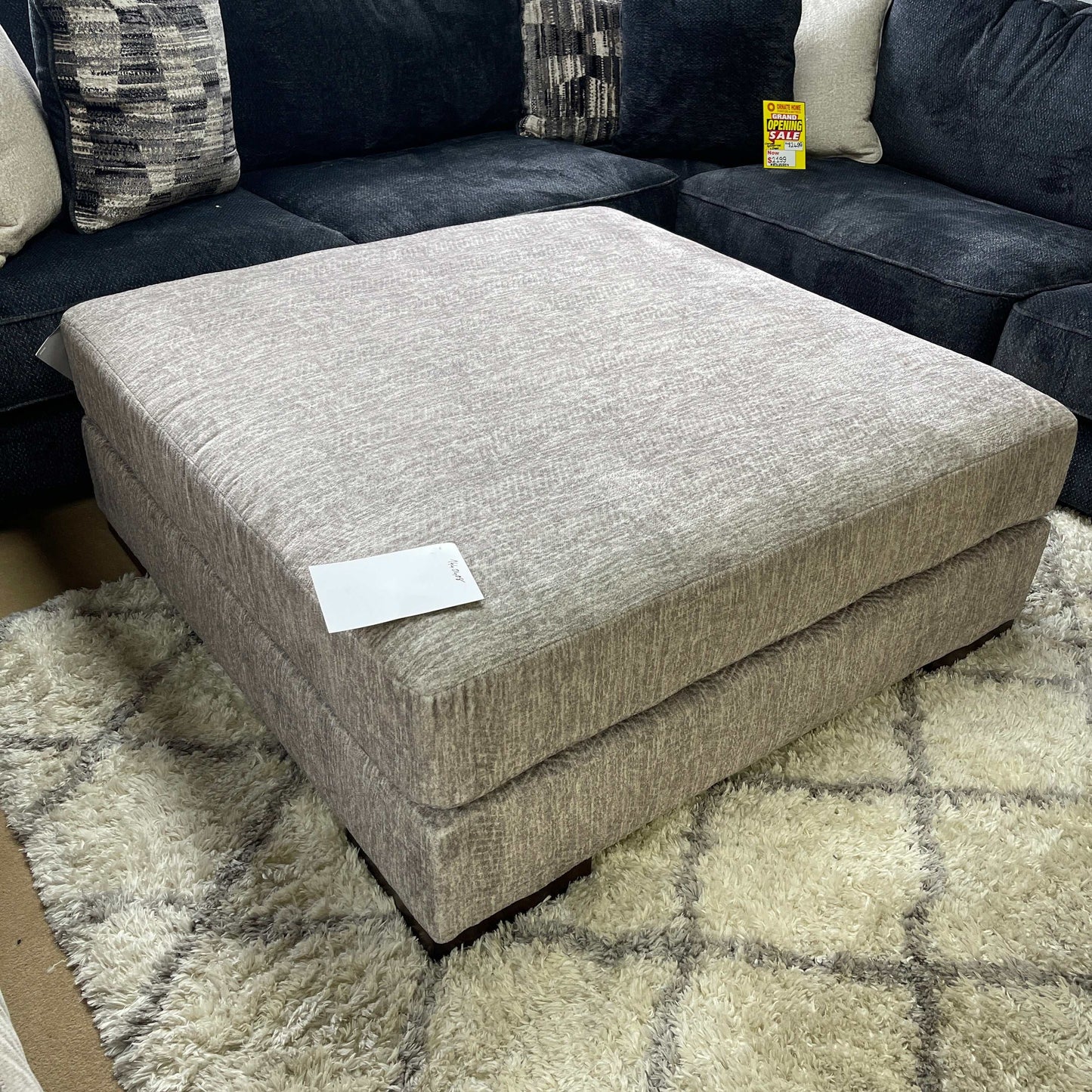 Regent Park Pewter Oversized Accent Ottoman