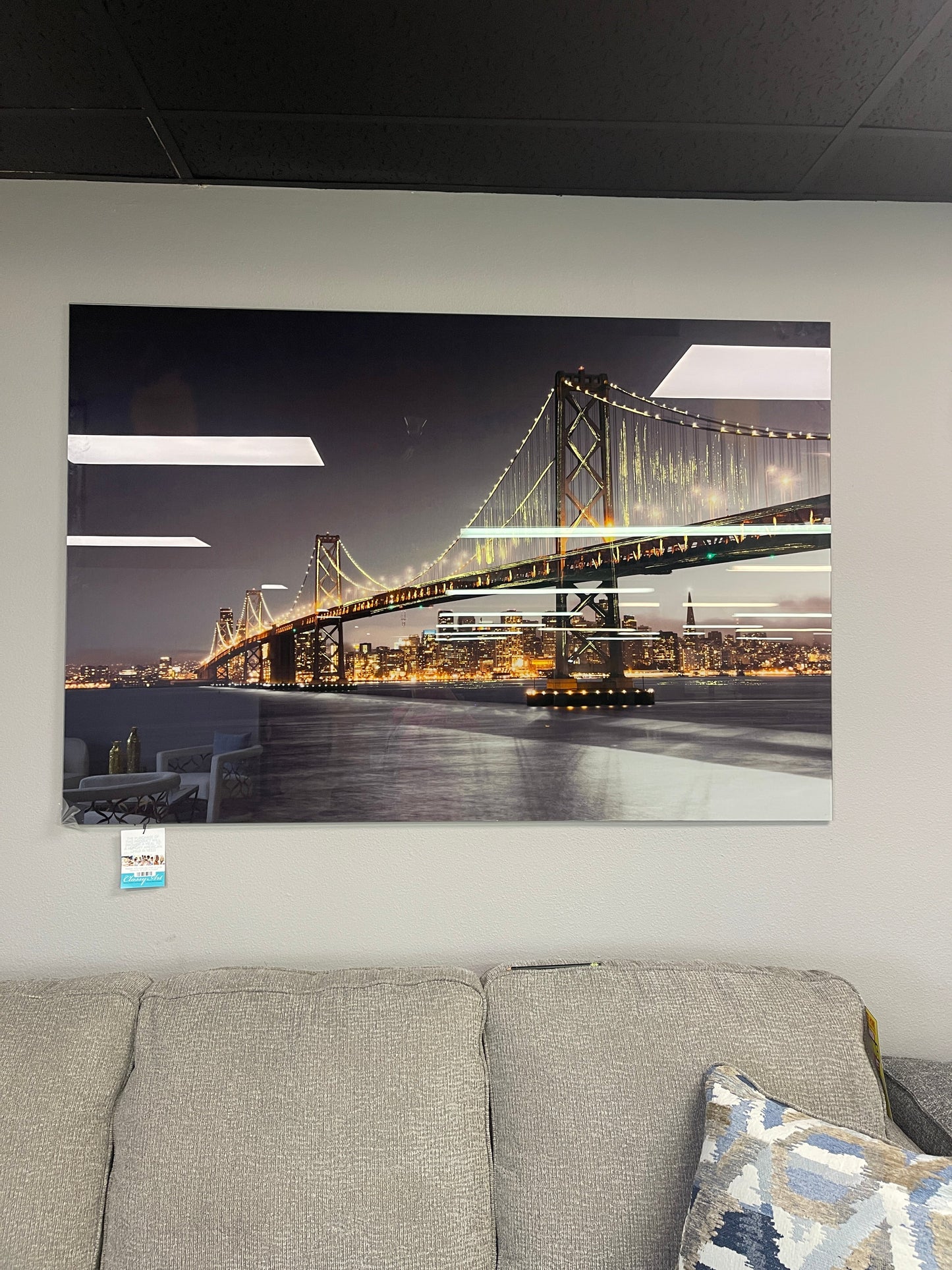 San Francisco Bridge Tempered Glass w / Foil Wall Art