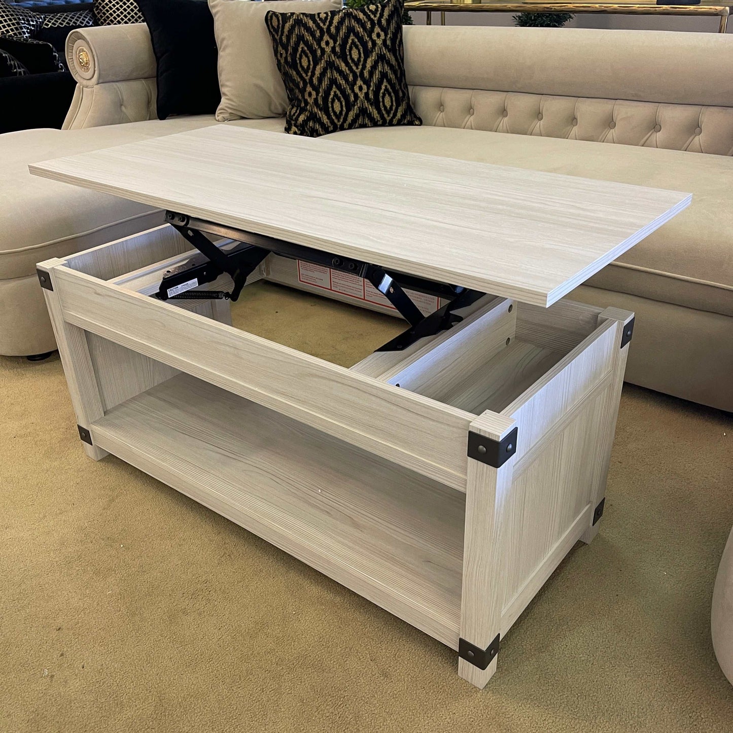 Bayflynn Whitewash Lift-Top Coffee Table